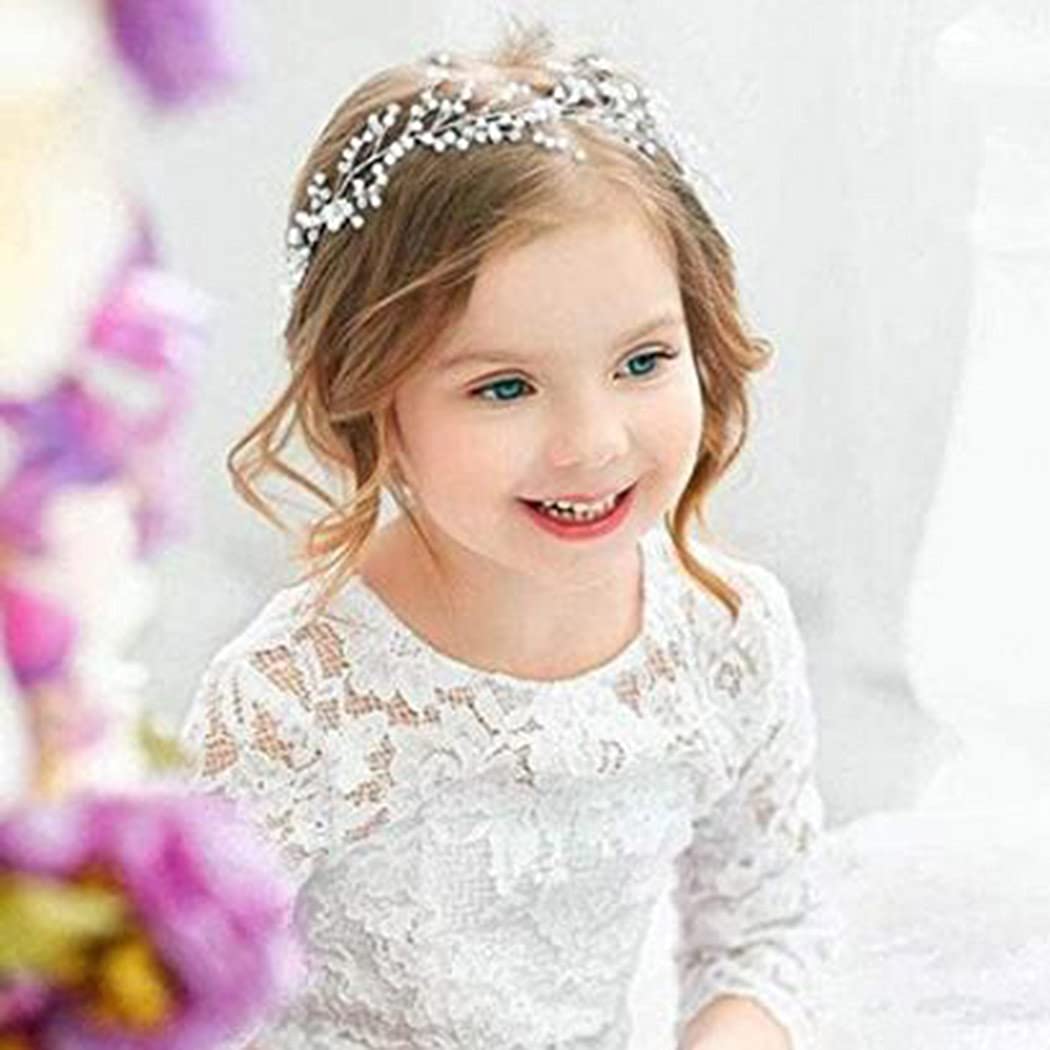 Brishow Silver Crystal Wedding Hair Vine – Bridal Pearl Headpiece with Rhinestones, Elegant Headband for Women & Girls | Perfect for Bridal Showers, Weddings & Special Occasions