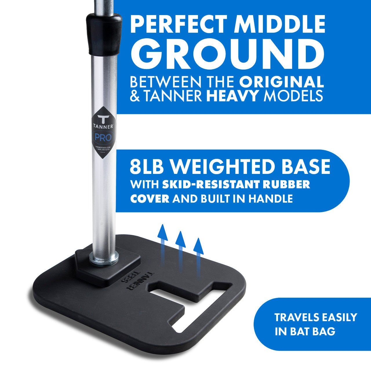 Tanner Pro Adjustable Baseball Batting Tee with 6 Practice Baseballs - Perfect for Baseball Training, Hitting Drills & Backyard Practice