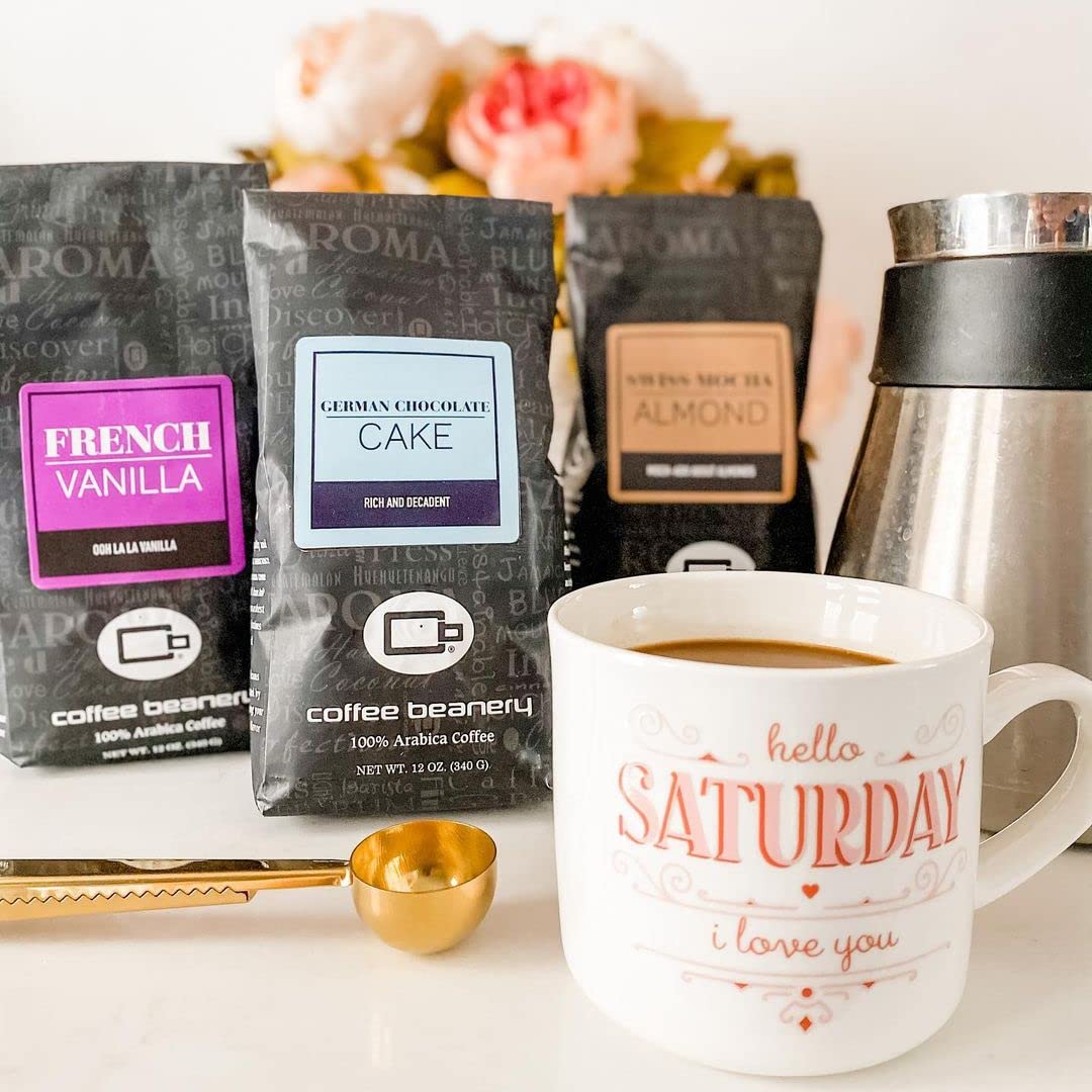 Toasted Almond Flavored Decaf Coffee | Specialty Arabica Medium Roast Whole Bean | 12oz Bag | Perfect for Office, Home Brewing & Gifts