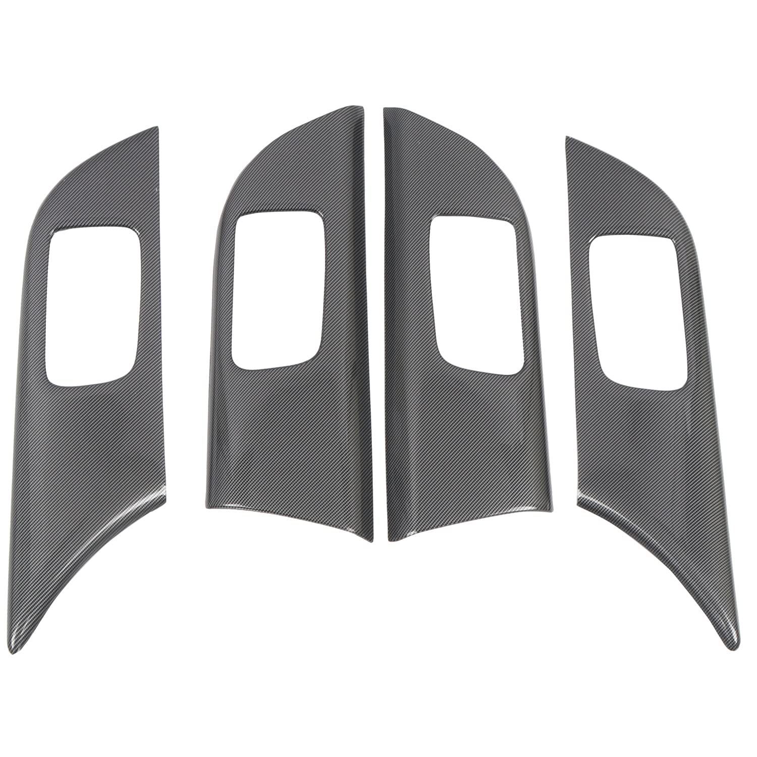 Carbon Fiber Black Inner Door Handle Bowl Cover Trim for Mitsubishi Lancer 2008-2017 (4pcs) - Upgrade Your Car Interior with Durable & Stylish Accessories for Enhanced Driving Experience