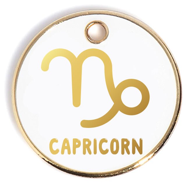 Custom Engraved Capricorn Pet ID Tag - Personalized Pet Name & Phone Number - Durable Stainless Steel for Dogs & Cats - Perfect for Collars & Travel Safety