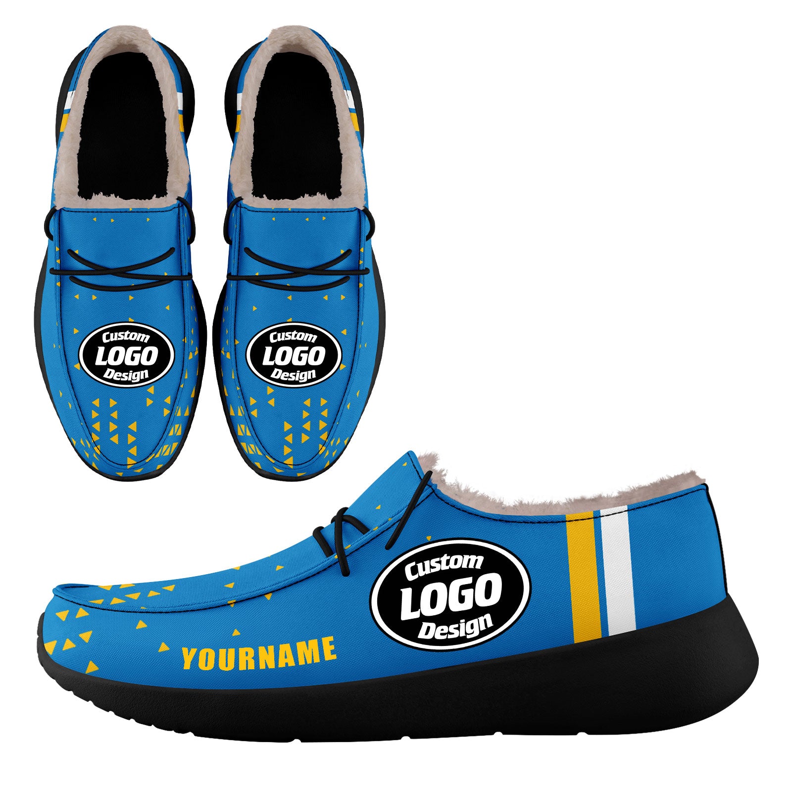 Custom Blue & Yellow Los Angeles Themed Sneakers - Personalized Combo Pack (D020289) | Trendy Streetwear for Urban Fashion & Sneaker Collectors