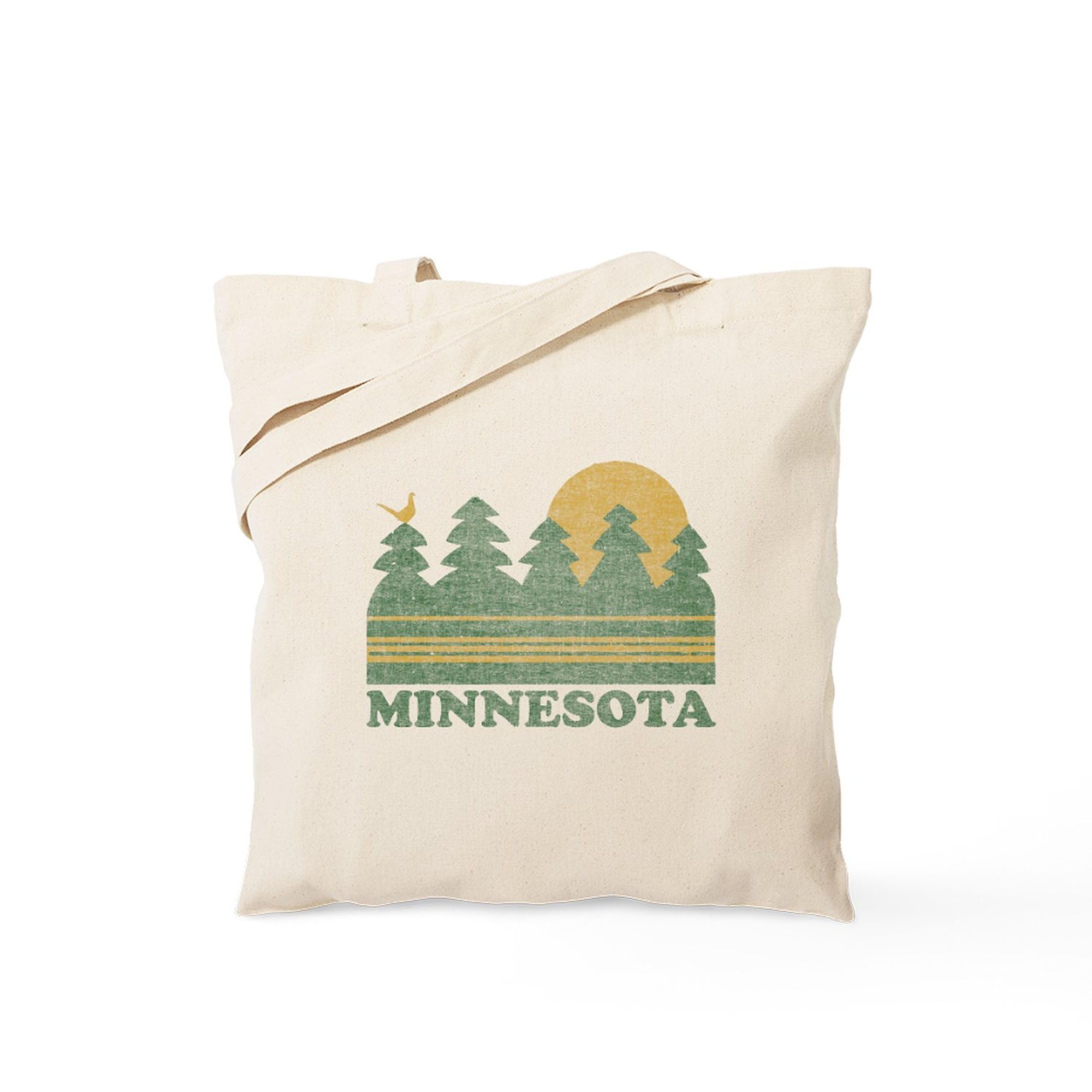 Vintage Minnesota Sunset Tote Bag - Natural Canvas Reusable Shopping Bag for Groceries, Beach & Daily Use | Eco-Friendly & Durable
