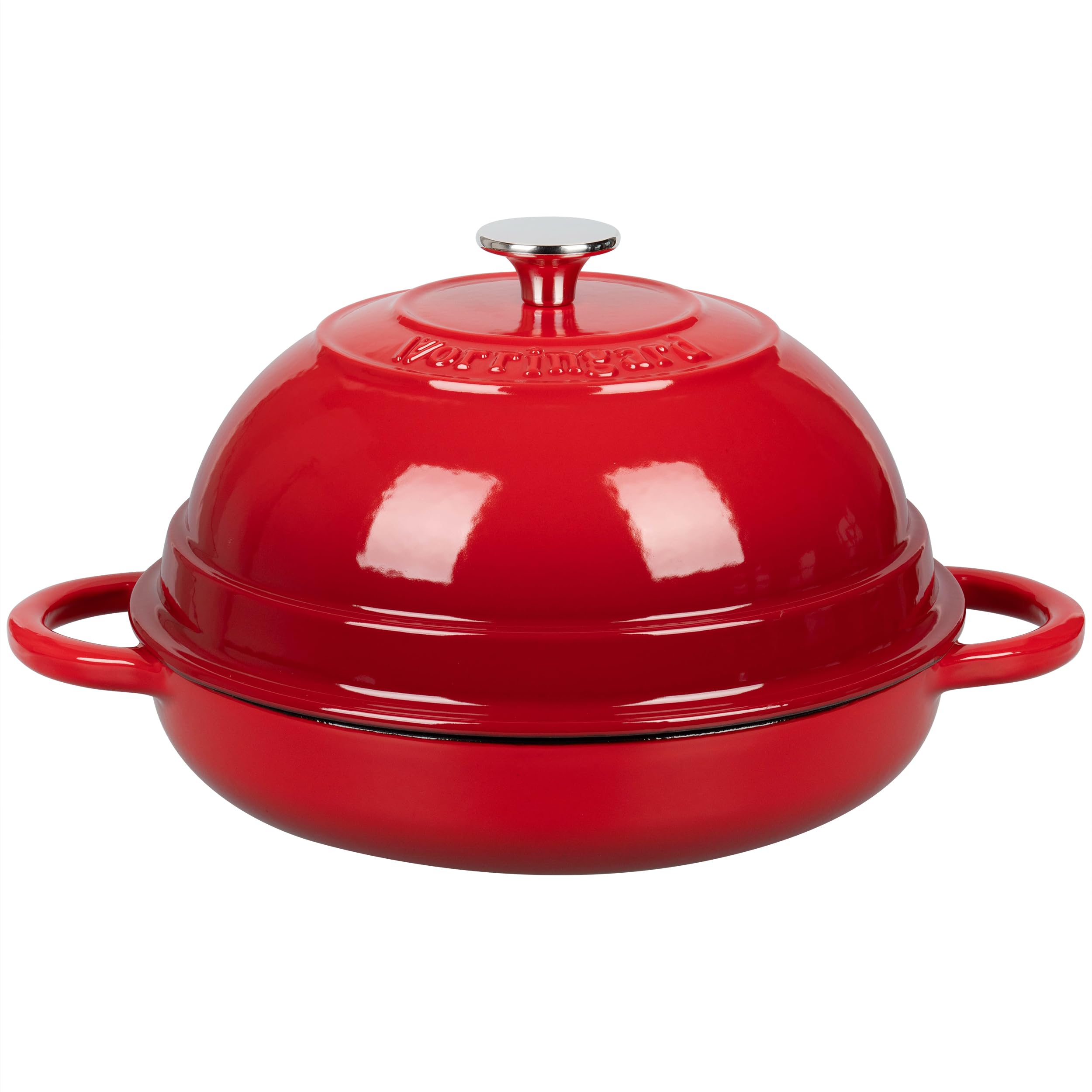 6 Quart Red Enameled Cast Iron Dutch Oven with Lid - Perfect for Bread Baking, Roasting & Slow Cooking - Ideal for Sourdough, Stews & Camping Meals