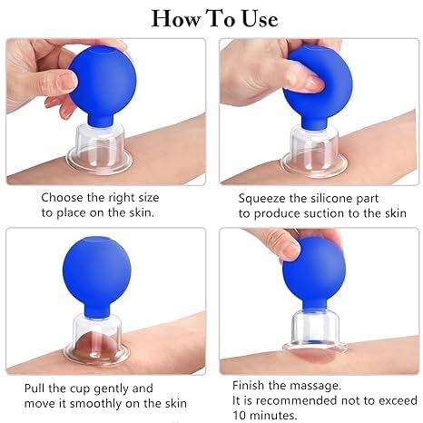 SWOPPLY Glass Facial Cupping Set for Anti-Cellulite Massage, Vacuum Suction Therapy for Face & Body, Anti-Wrinkle & Lymphatic Drainage – Perfect for Relaxation, Skin Rejuvenation & Spa Treatments at Home
