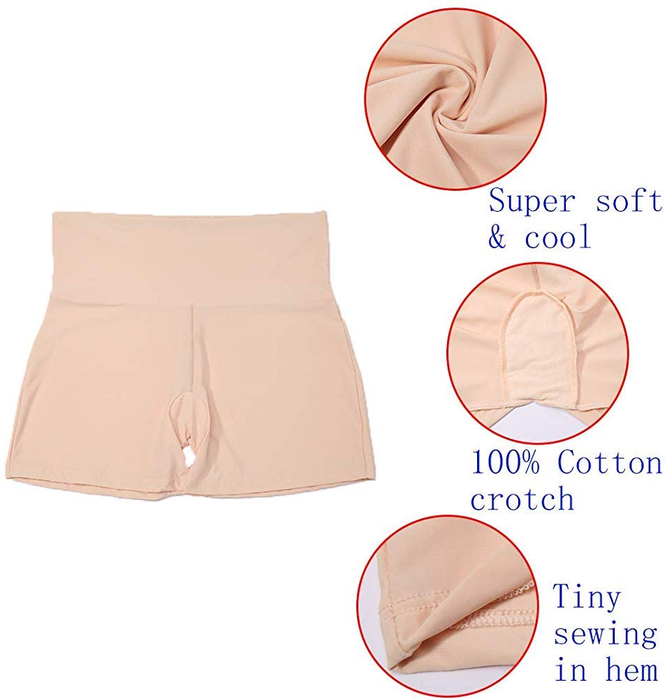 PLUMBURY® Women's High Waist Tummy Control Seamless Shorts - Smoothing Boyshort Panties, Anti-Chafing Under Skirt & Cycling Shorts (XS-XXL, Pack of 2) | Perfect for Yoga, Workout & Everyday Comfort