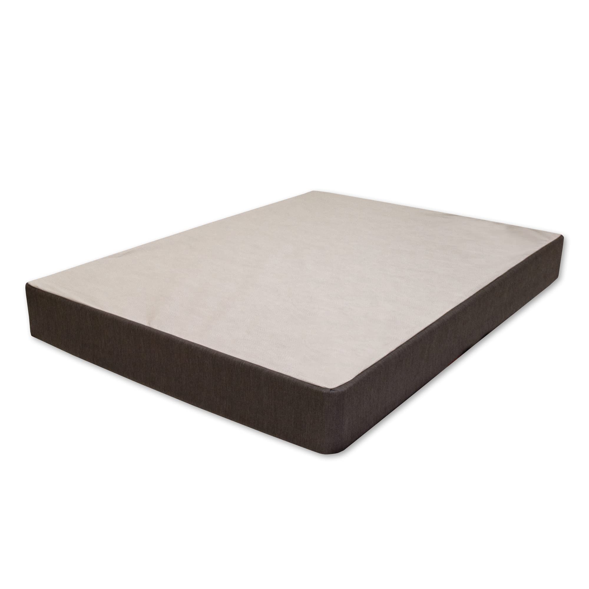 8-Inch Easy Wood Box Spring/Foundation with Simple Assembly - Twin XL, Full, Black - Sturdy Support for Mattresses, Ideal for Bedrooms, Dorms & Guest Rooms