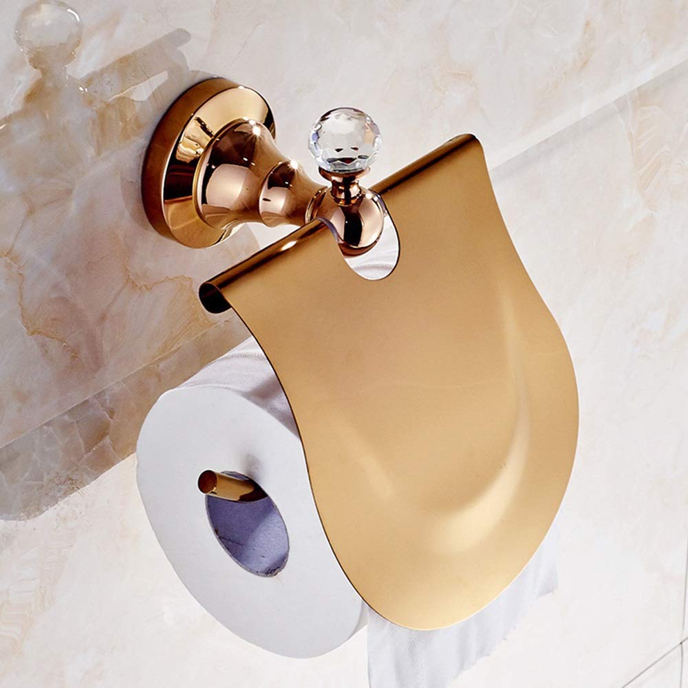 Rose Gold European Style Toilet Paper Holder - Elegant Copper Bathroom Towel Roll Holder with Tray for Modern Toilets | Perfect for Home, Hotel & Office Bathroom Decor
