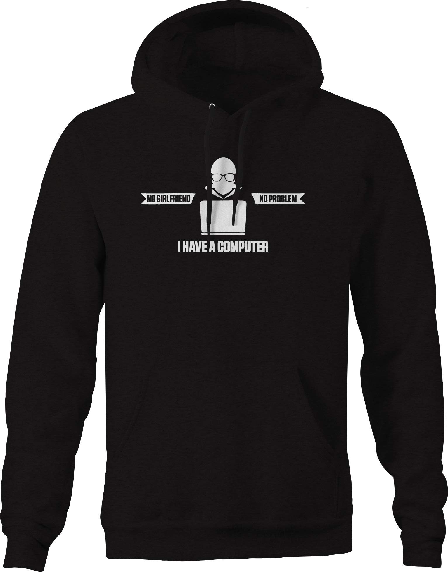 No Girlfriend No Problem Men's Computer Hoodies - Black Gaming Hoodie for Casual Wear & Tech Enthusiasts