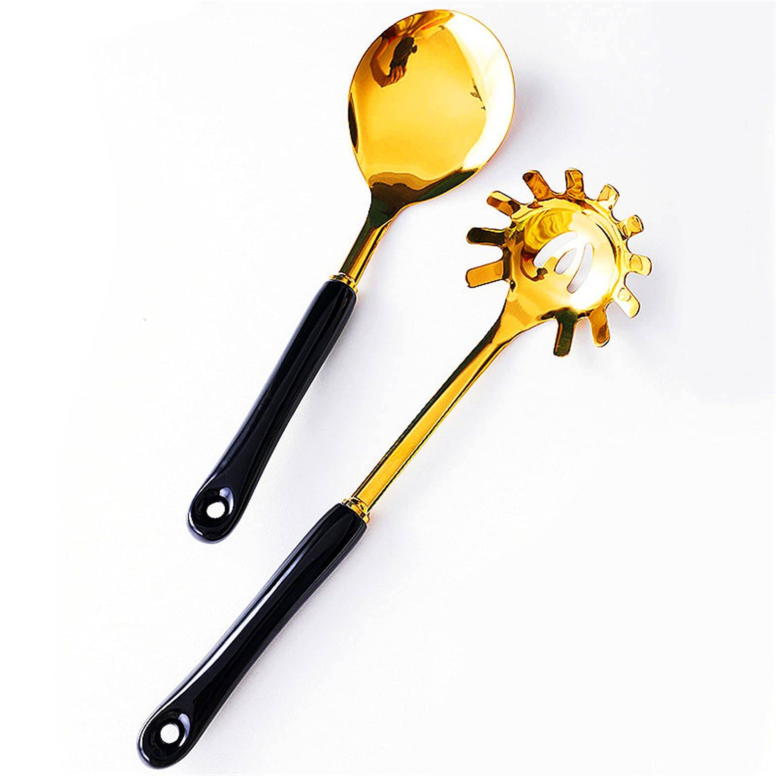 Premium 6-Piece Cooking Utensils Set with Holder - Stainless Steel Soup Ladle, Spatula, Slotted Turner, Skimmer Spoon & Rice Paddle - Nordic Style Kitchen Tools for Cooking, Frying & Serving - Perfect for Home Chefs & Professional Kitchens