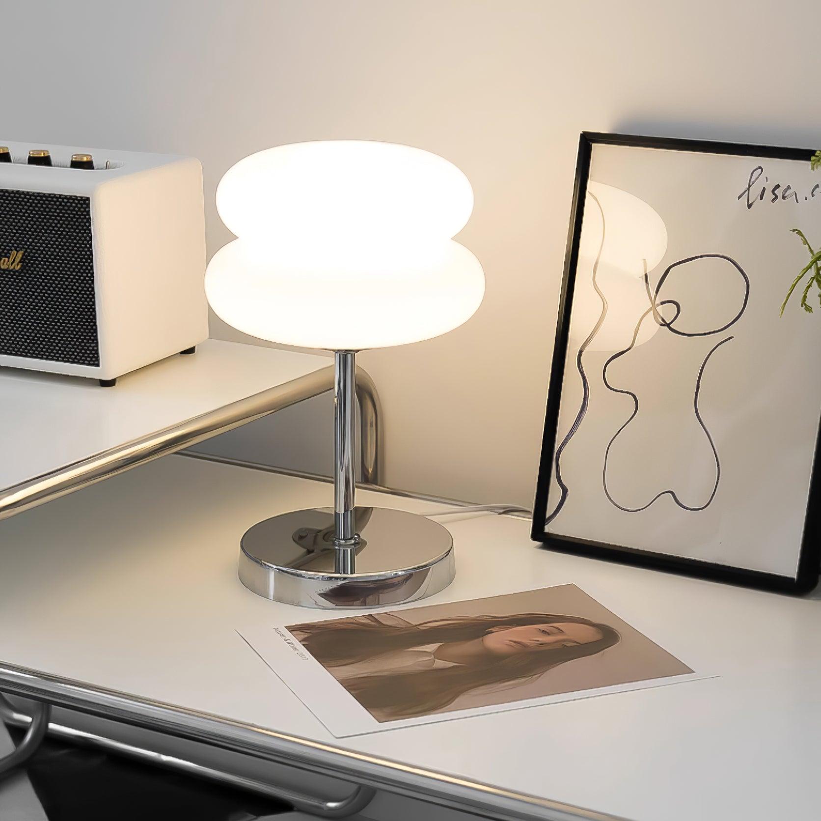 Saturn Glide Modern Glass Table Lamp - Elegant Bedside & Living Room Lighting for Home & Office Decor