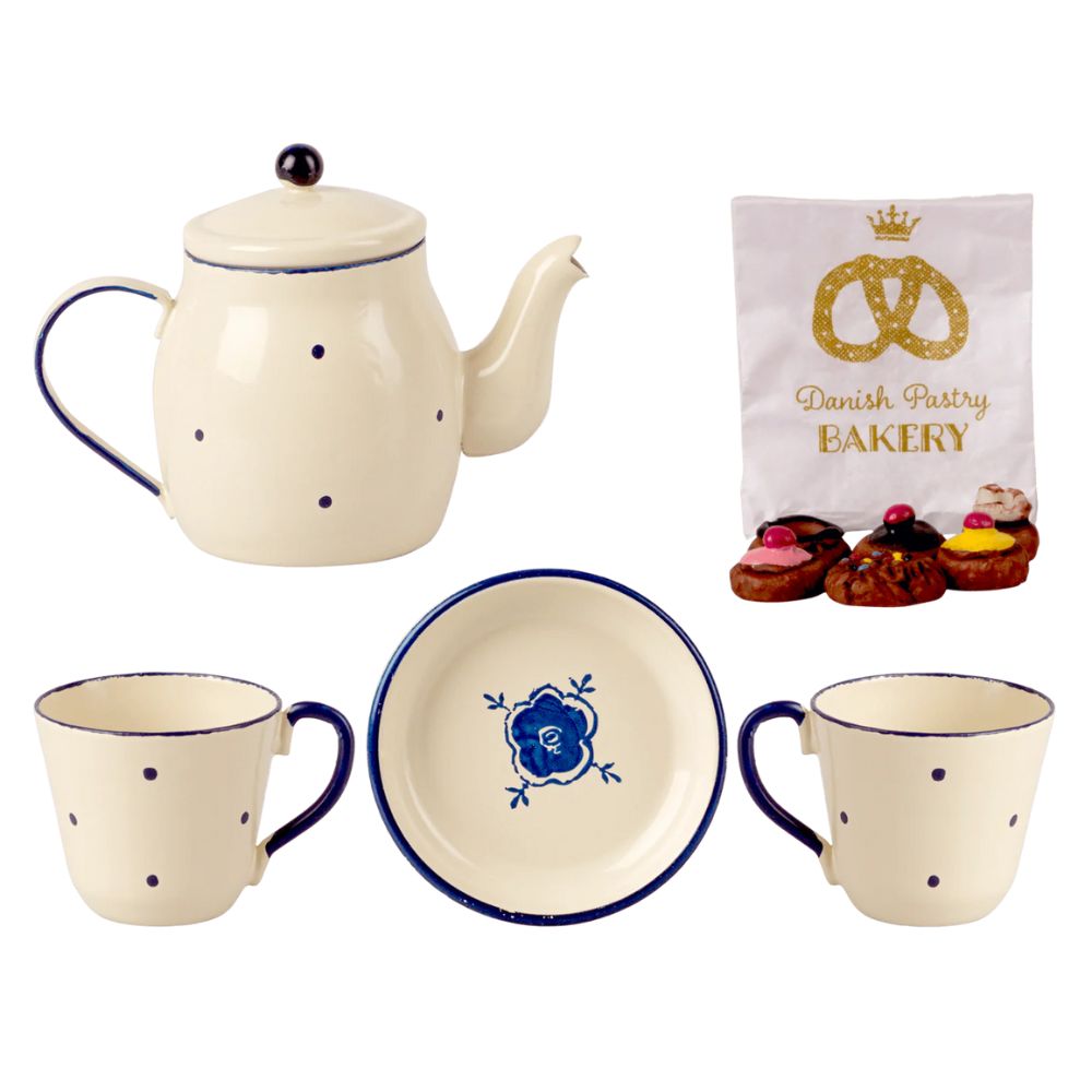 Maileg Miniature Tea Set for Two - Adorable Dollhouse Accessories for Pretend Play & Tea Parties - Perfect for Kids, Collectors & Gift Giving