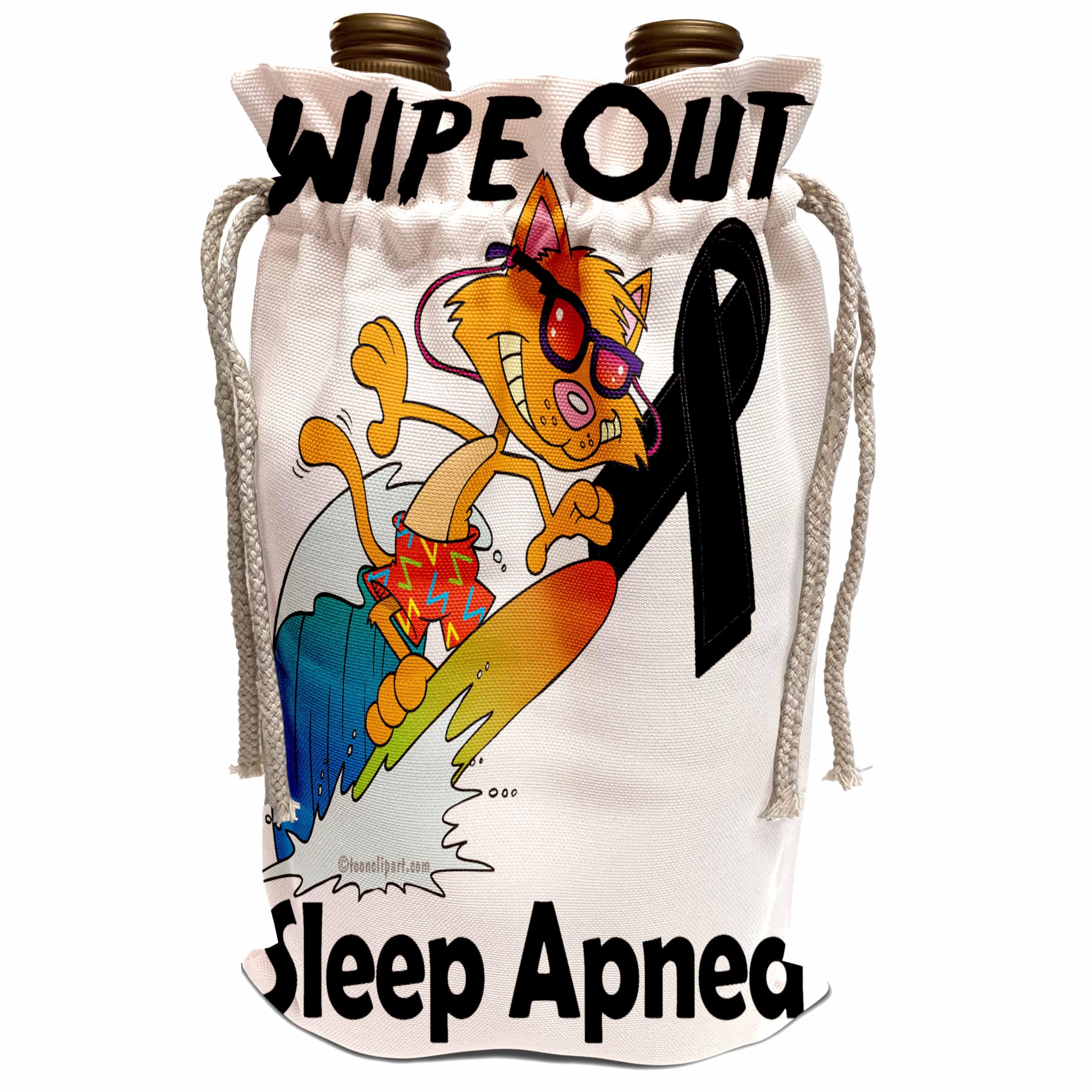 Wine Gift Bag with Sleep Apnea Awareness Ribbon Design - Perfect for Fundraising Events, Charity Auctions & Cause Awareness Gifts