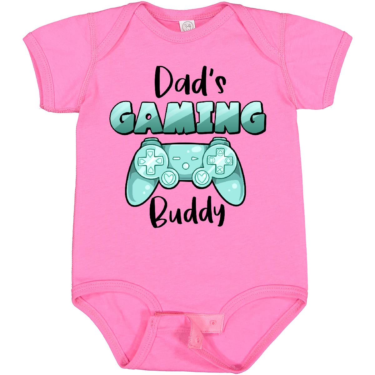 Inktastic Dad's Gaming Buddy - Aqua Controller Baby Bodysuit | Cute Gamer Onesie for Newborns & Infants | Perfect Gift for Gaming Dads & Baby Showers