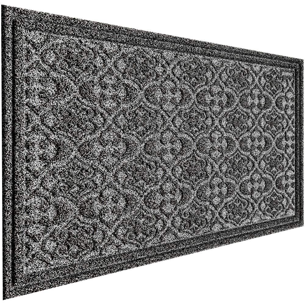 MAT 7-BANQUET 36x59 Inch Extra Thick Waterproof Outdoor Door Mat - Heavy Duty Rubber Welcome Mat for Front Door, Entryway & Patio - Traps Mud, Debris & Dirt - Textured Non-Slip Surface (Gray) - Perfect for High Traffic Areas, Porches & Front Gates