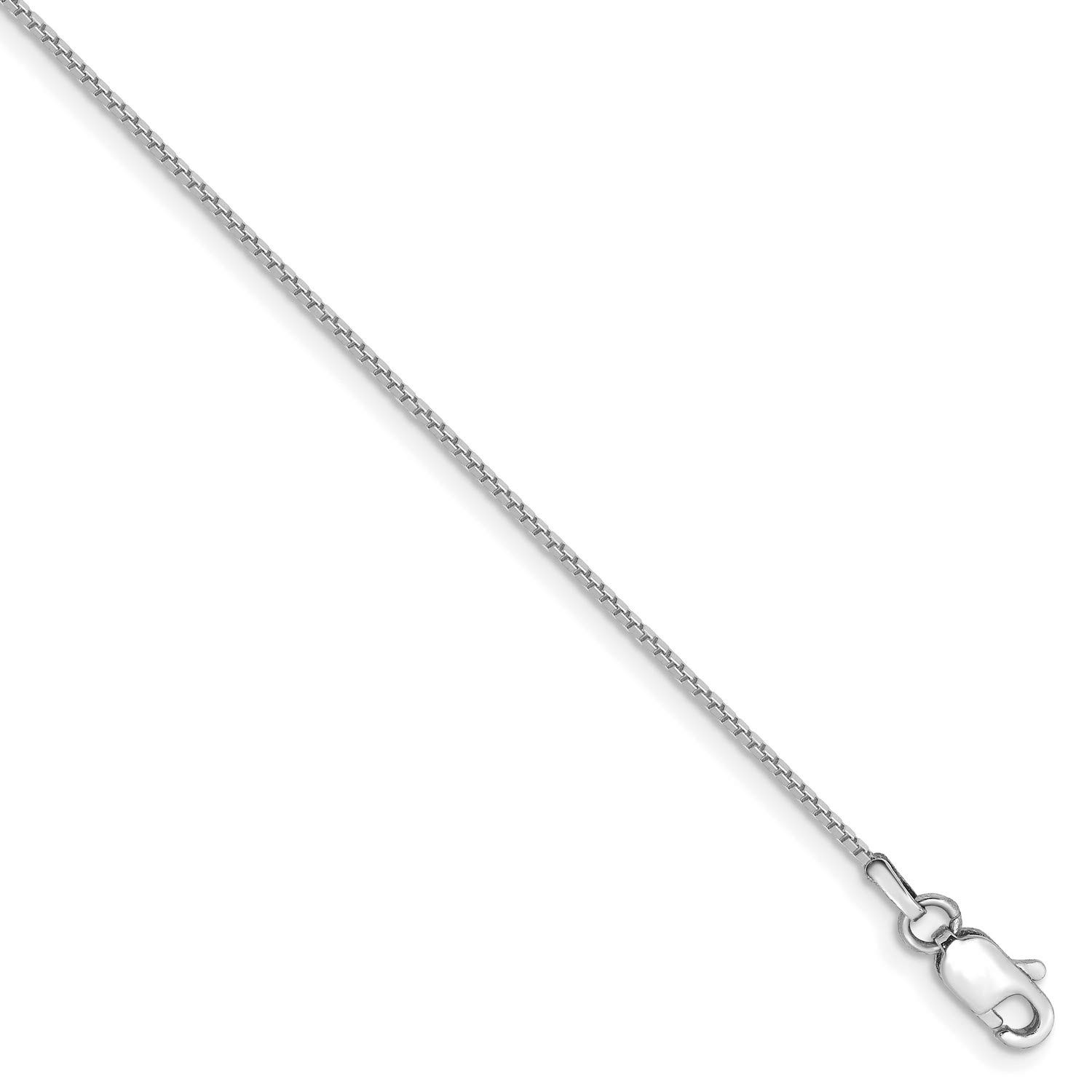 14K White Gold Classic Box Chain Necklace, Bracelet or Anklet - Elegant Jewelry for Women, Gift for Her - Perfect for Weddings, Anniversaries & Everyday Wear