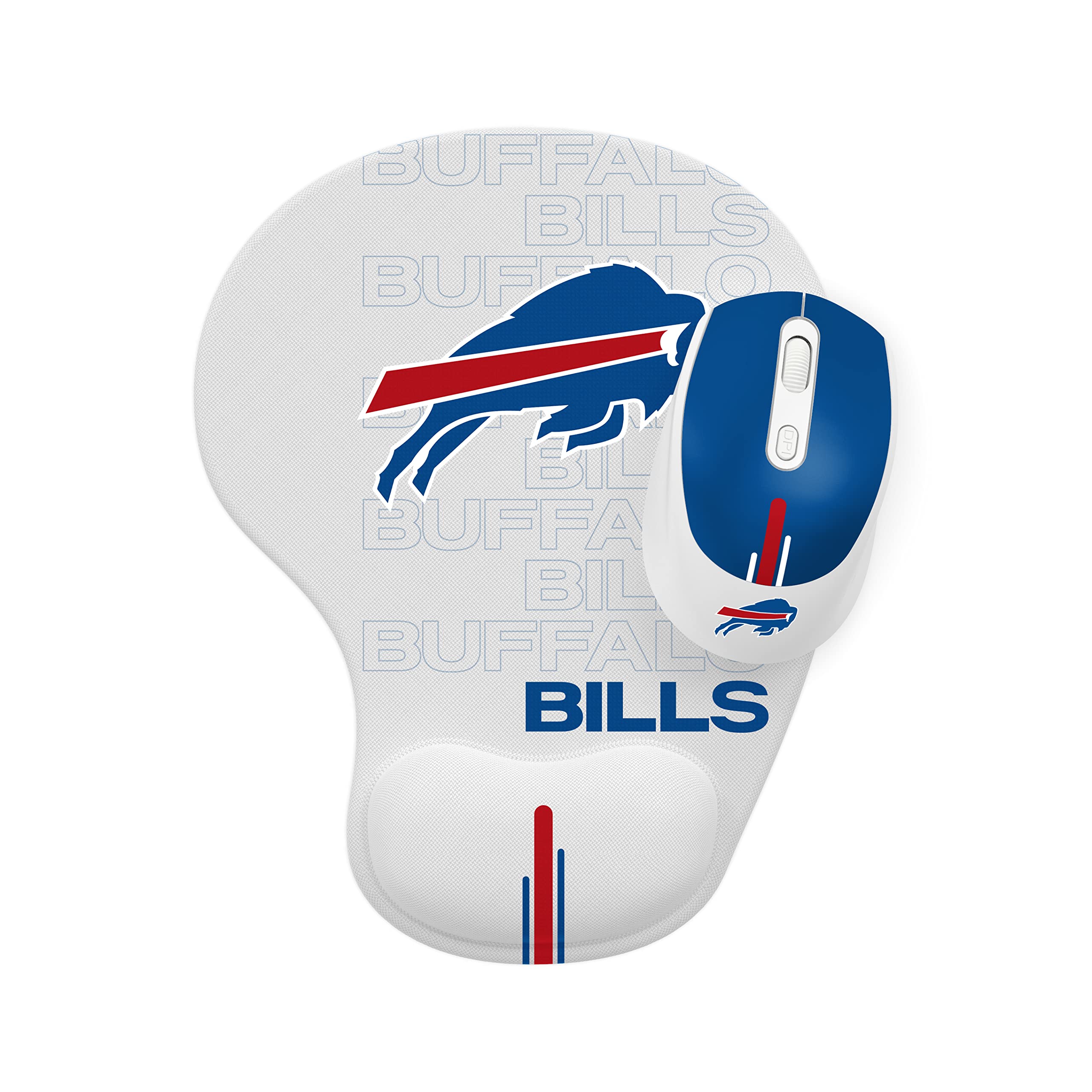 SOAR NFL Buffalo Bills Wireless Mouse and Gaming Mouse Pad Set - Perfect for Gaming, Office Work, and Sports Fans