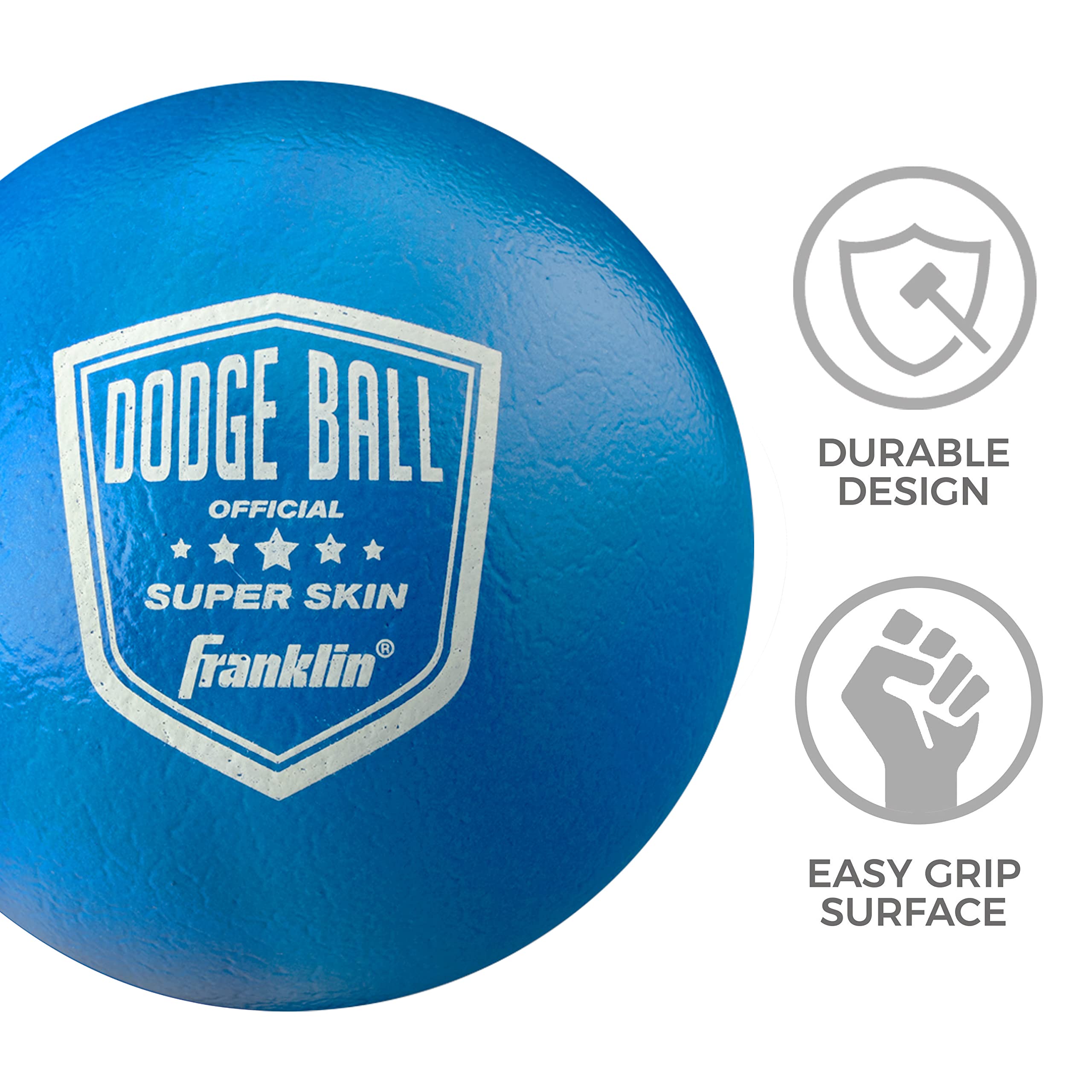 Franklin Sports Super Skin 6-Pack of 7-Inch Dodgeballs - Soft Foam Balls for Kids & Adults - Perfect for Gym Class, School Playground, Dodgeball Tournaments & Outdoor Games