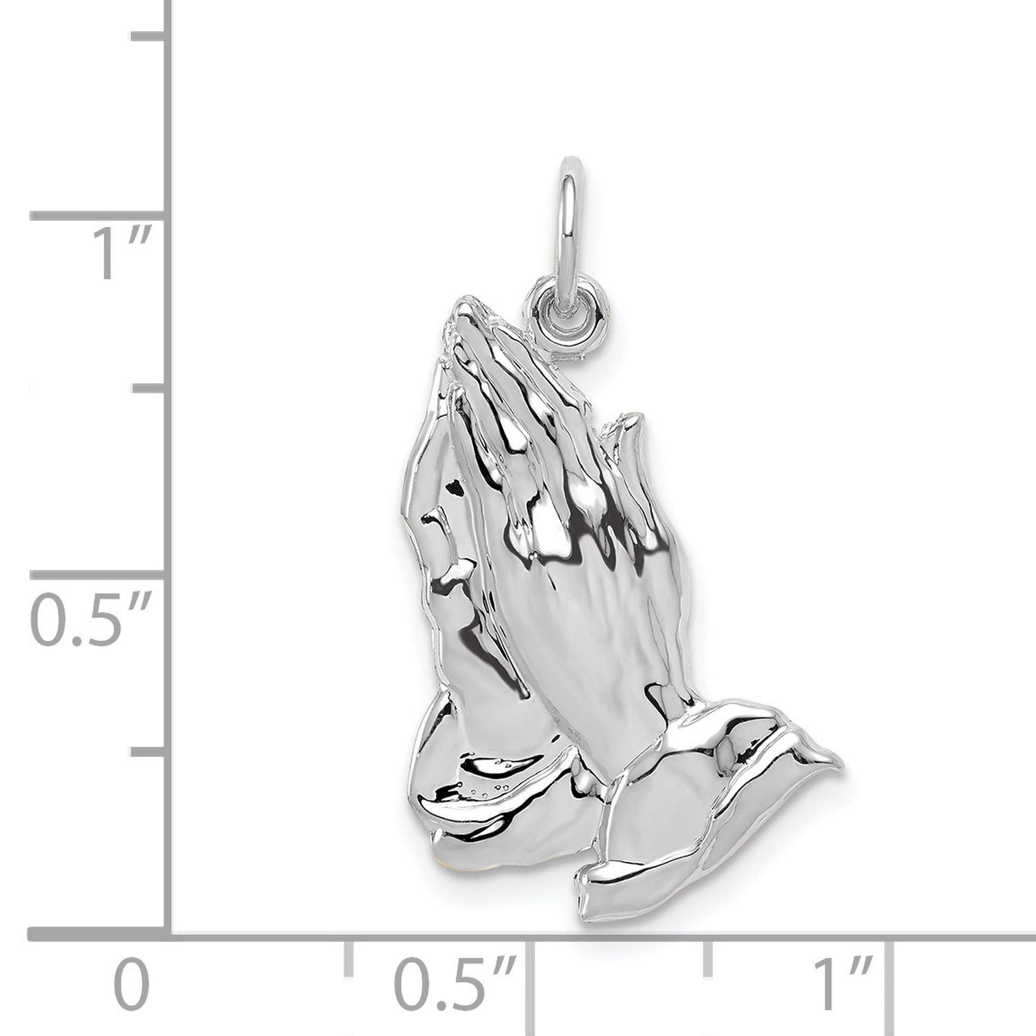 14K White Gold Praying Hands Pendant Necklace - Religious Jewelry for Women, Gift for Baptism, First Communion & Confirmation