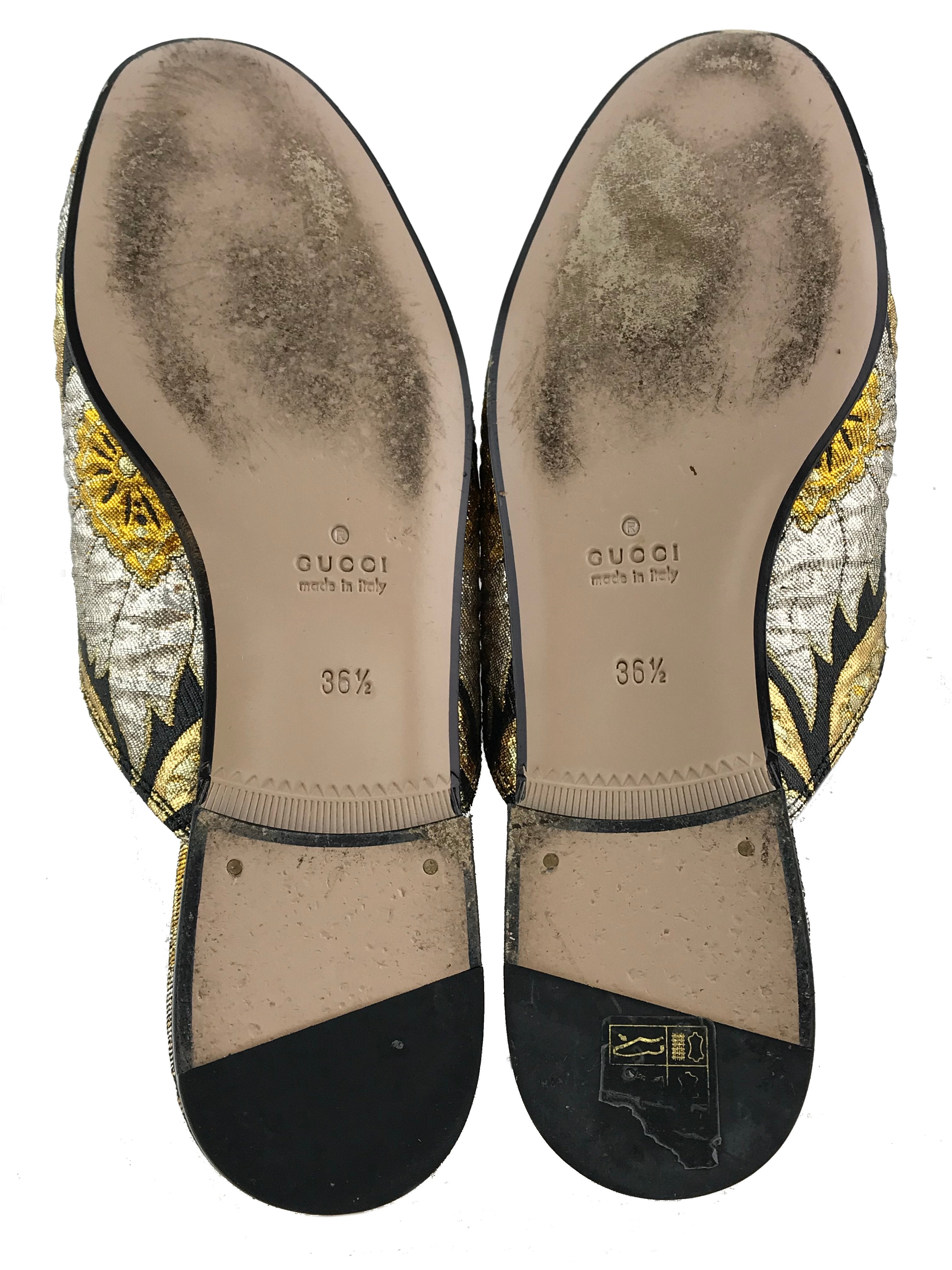 Gucci Princetown Floral Jacquard Horsebit Mules Women's Size 6.5 - Luxury Designer Slip-On Loafers for Casual Outings & Office Wear