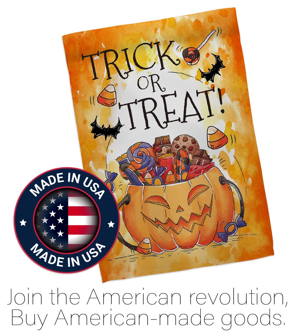 Halloween Garden Flag - Trick or Treat Decor for Fall