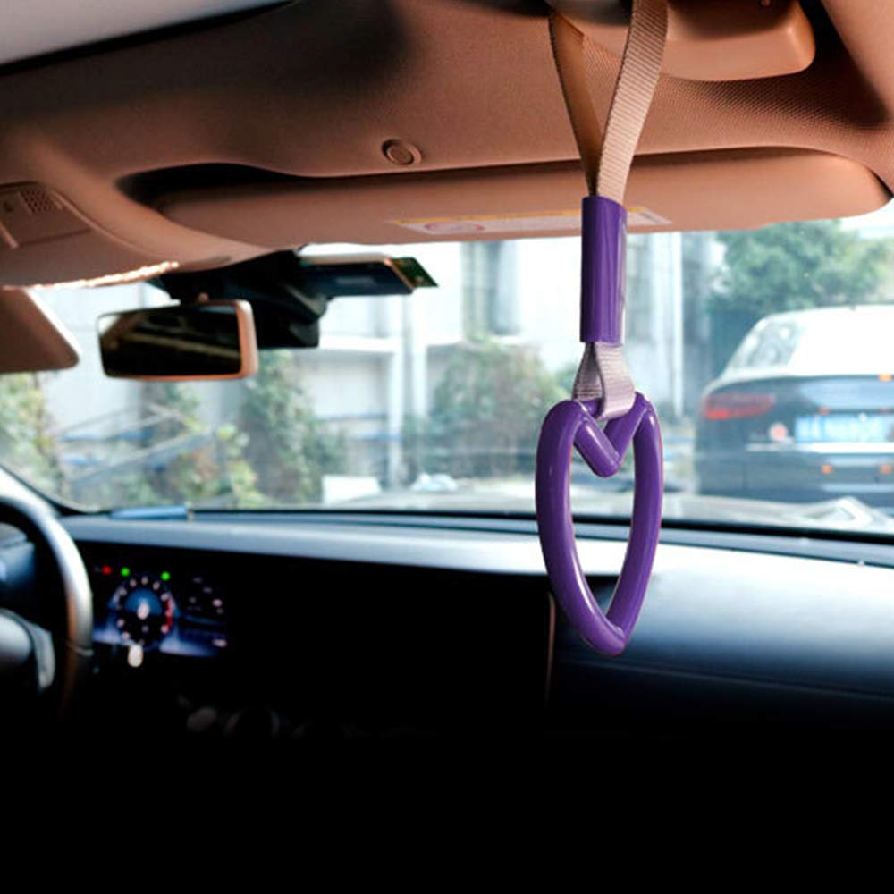 Car Rear Bumper Warning Ring - Heart-Shaped Decorative Loops & Handle Strap Charm for Interior/Exterior Auto Accessories (Purple) | Perfect for Car Lovers, Gift Ideas & Vehicle Customization