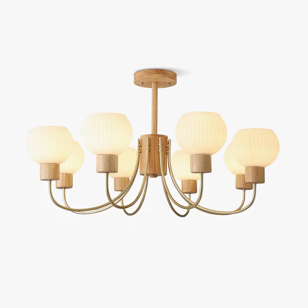 Handmade Donnelly Wooden Chandelier - Rustic Farmhouse Ceiling Light Fixture - Perfect for Dining Room, Bedroom or Living Room Decoration