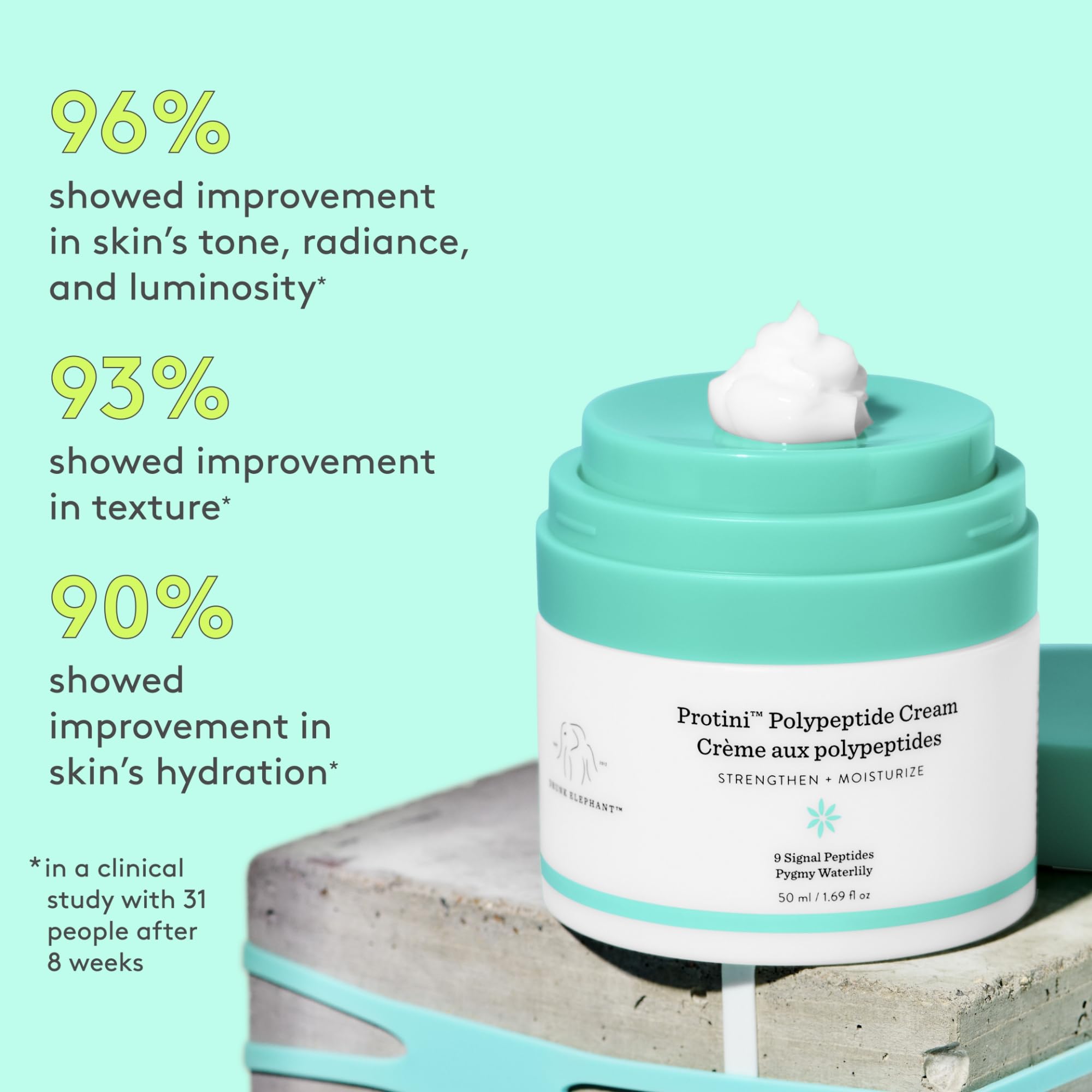 Drunk Elephant Protini Polypeptide Cream Mini - Protein Face Moisturizer with Amino Acids for Hydration & Anti-Aging | Travel Size Skincare for Dry, Sensitive Skin | Perfect for Daily Use & On-The-Go
