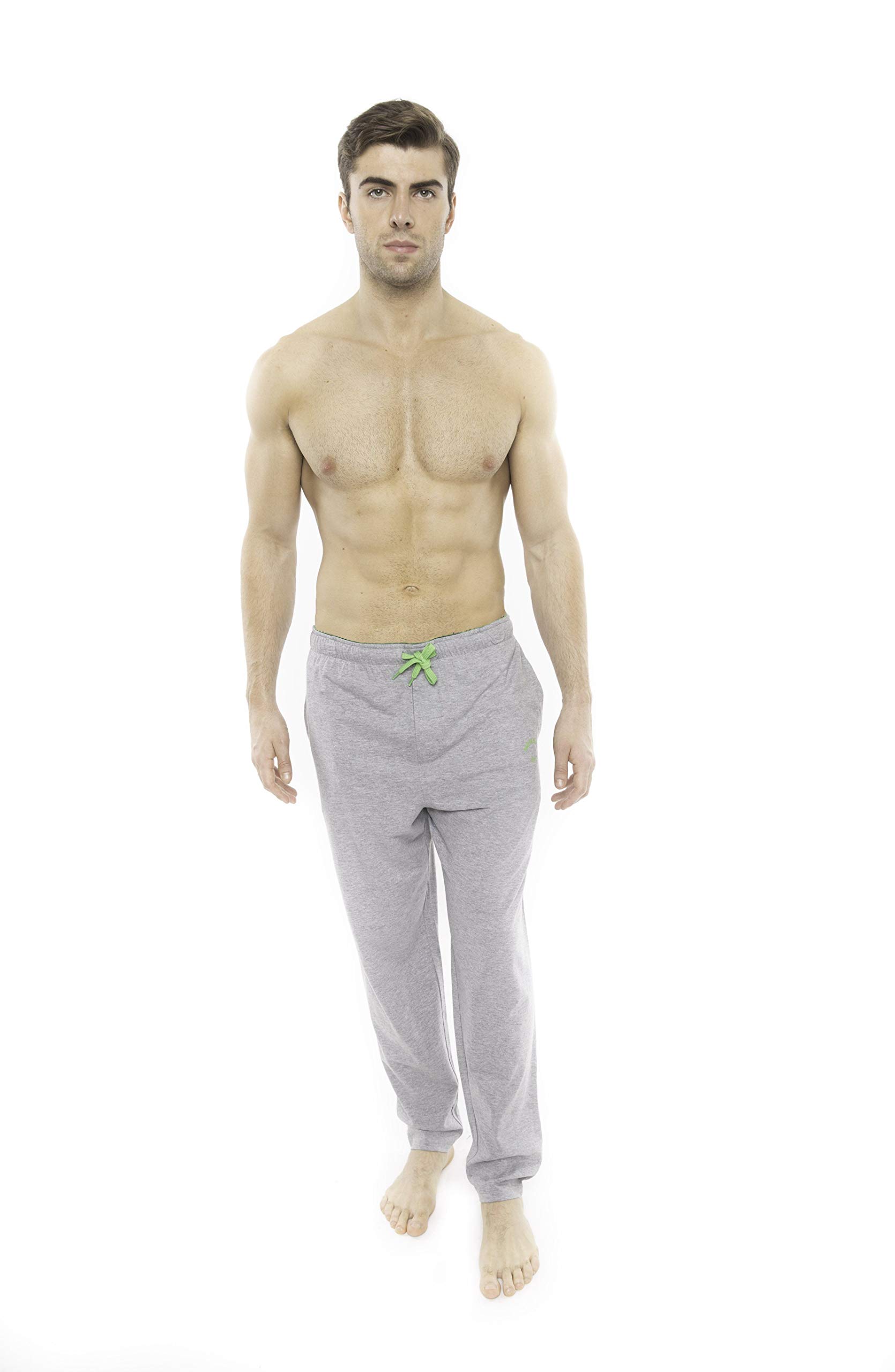 Members Only Men's Heather Contrast Lightweight Cotton Elastic Sleep Pants - Comfortable Lounge Pajama Bottoms for Home Relaxation & Nightwear