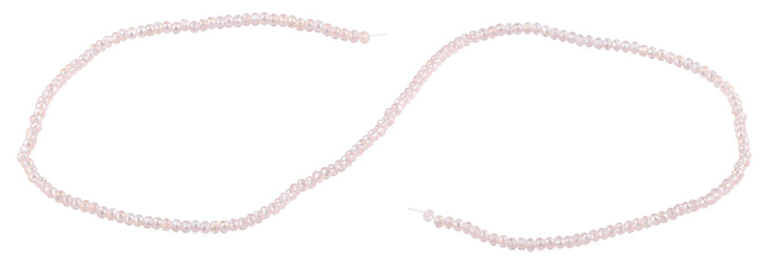 2mm Light Pink Faceted Rondelle Crystal Beads for Jewelry Making, DIY Bracelets, Necklaces & Craft Projects - Premium Glass Seed Beads for Beading Supplies