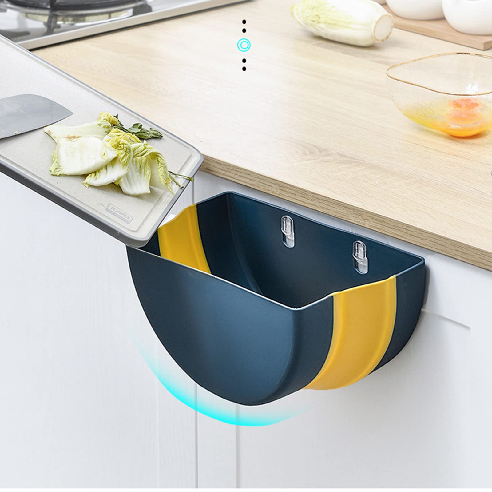 Firlar JYCAR Hanging Folding Mini Trash Can - Small Collapsible Garbage Bin for Kitchen Cabinet Door, Bathroom, Bedroom, Home, Car & Camping - Space Saving Waste Bin for Compact Living & Travel