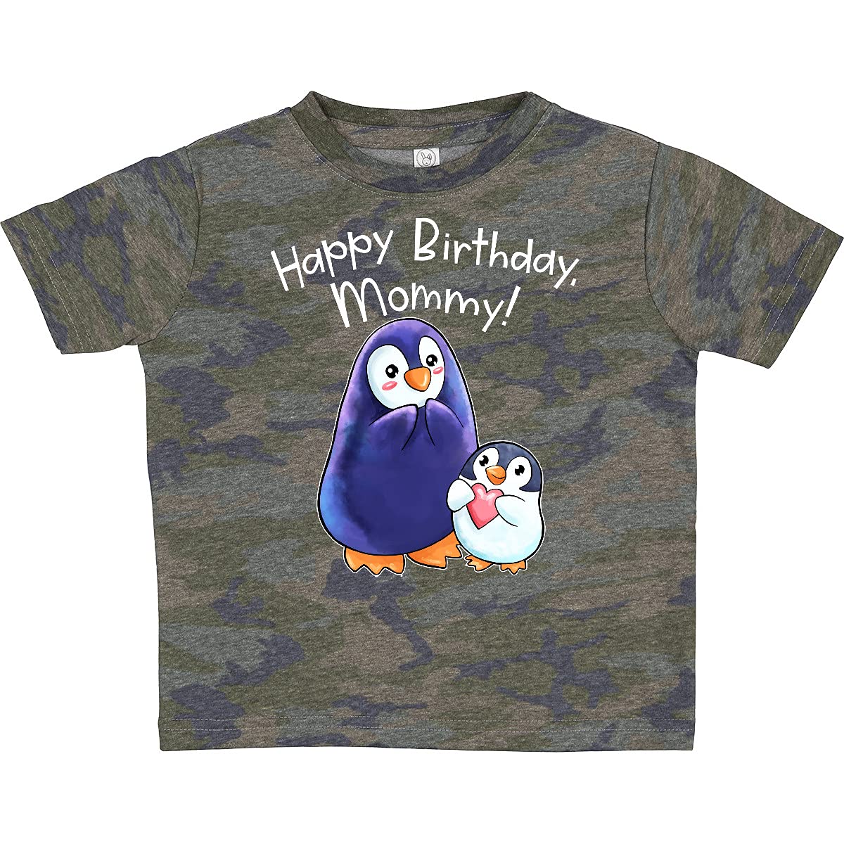 Inktastic Happy Birthday Mommy Cute Penguins Toddler T-Shirt - Adorable Kids Outfit for Birthday Parties & Family Celebrations