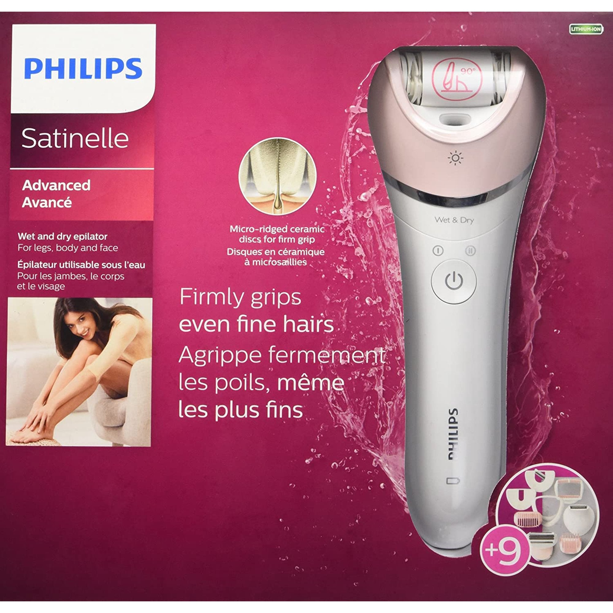 PHILIPS Satinelle Advanced BRE640 Cordless Epilator for Women - Painless Hair Removal for Legs, Underarms & Bikini Line - Perfect for Travel & Quick Touch-Ups