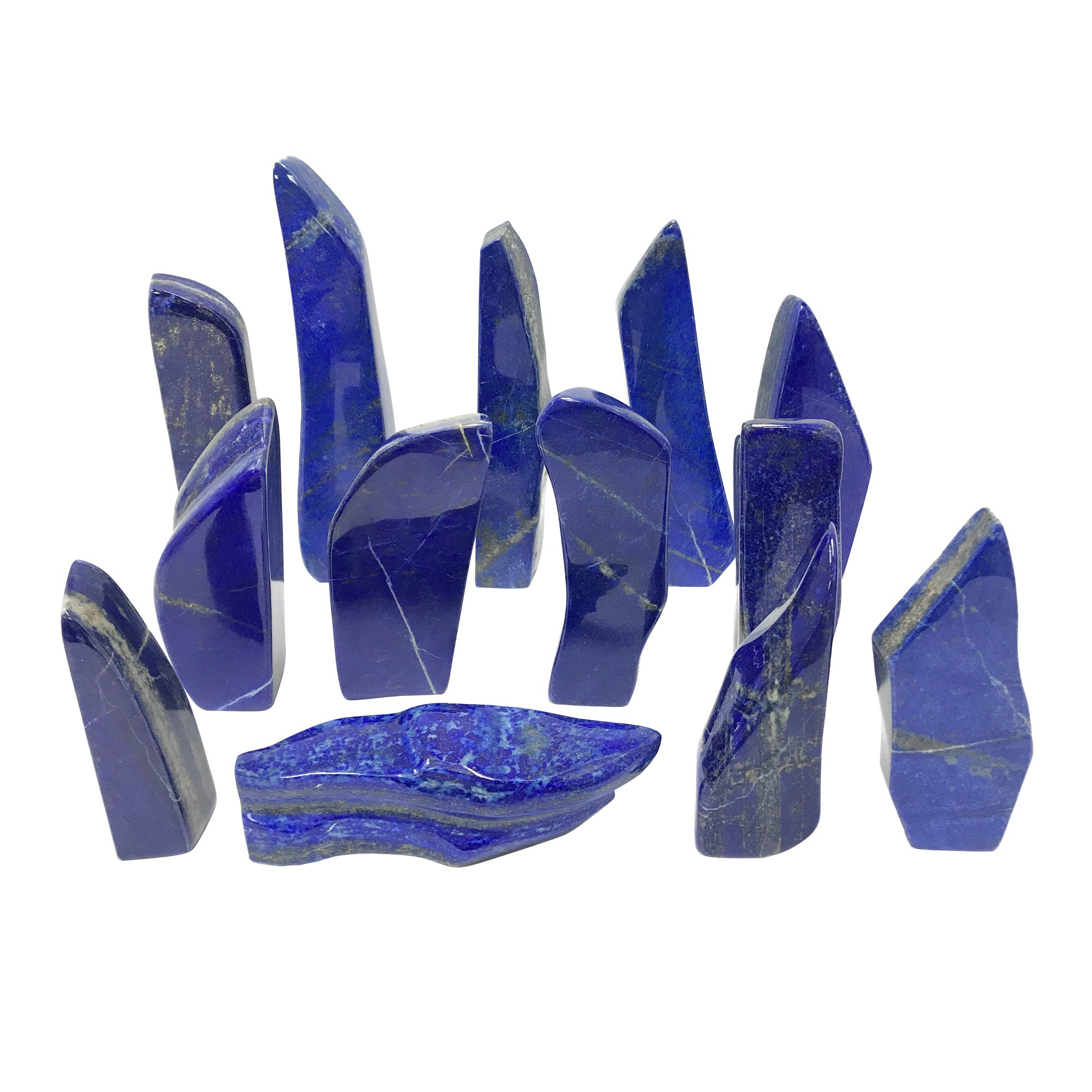 Natural Lapis Lazuli Freeform Standing Stone - Polished Blue Crystal Healing Rock for Meditation, Energy Work & Home Decor | Spiritual Healing, Chakra Balancing & Office Desk Decor (RPS350)