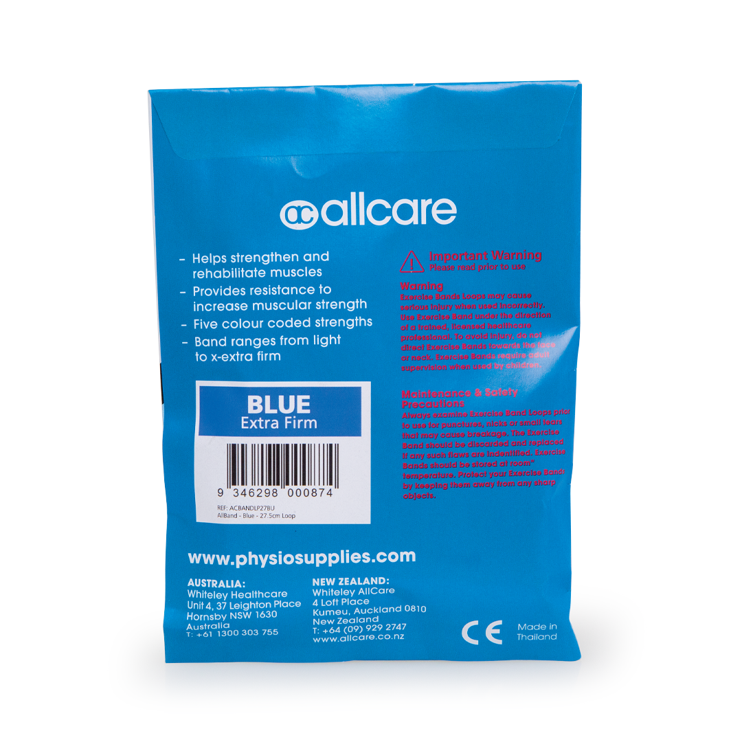 66Fit AllCare Exercise Resistance Band Loop - 100cm Latex Stretch Bands for Strength Training, Yoga, Pilates & Home Workouts - Perfect for Fitness, Physical Therapy & Rehabilitation