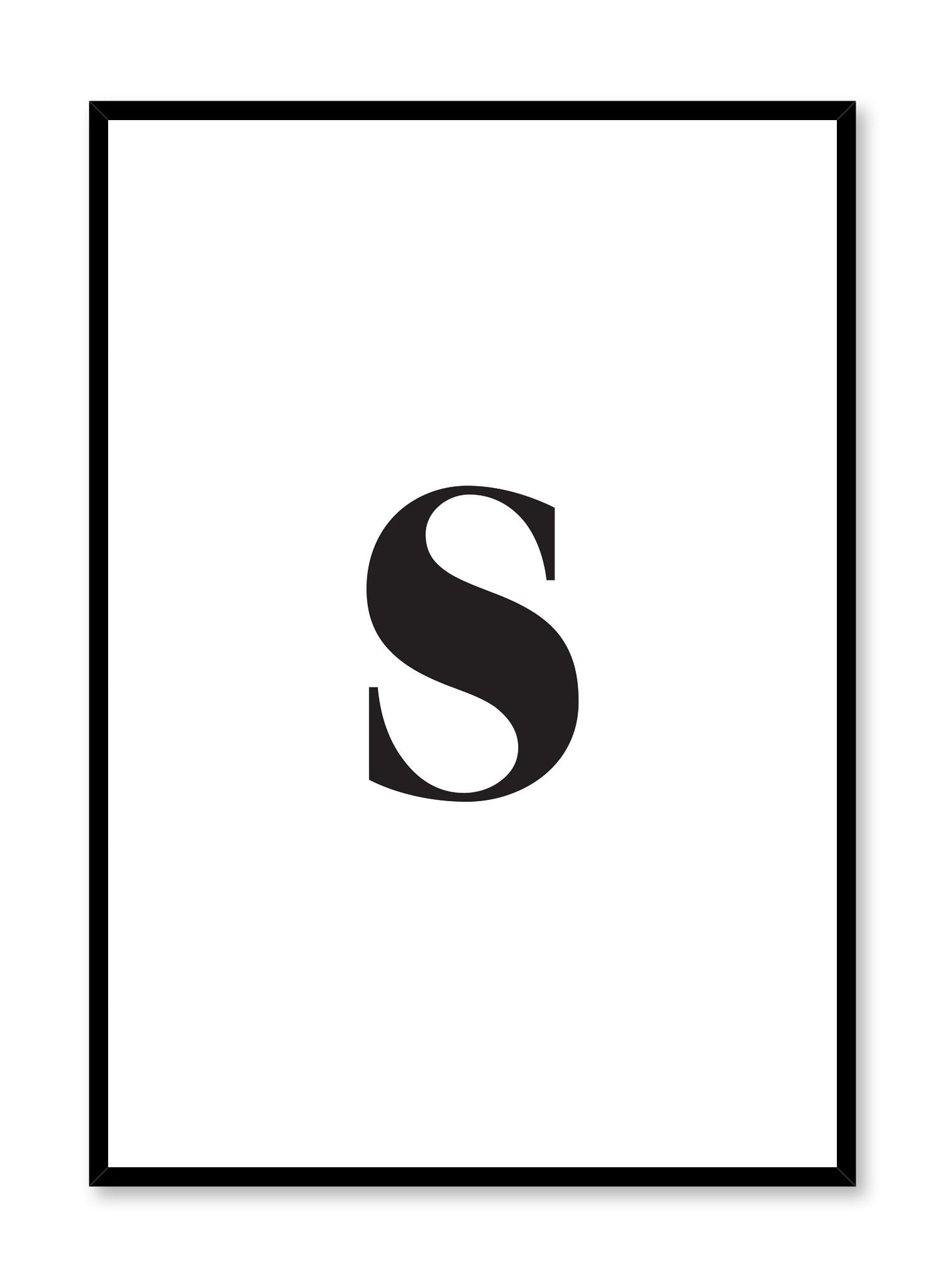 Lowercase Letter S Poster - Educational Alphabet Wall Art for Kids' Rooms & Classrooms - Perfect for Early Learning & Homeschool Decor