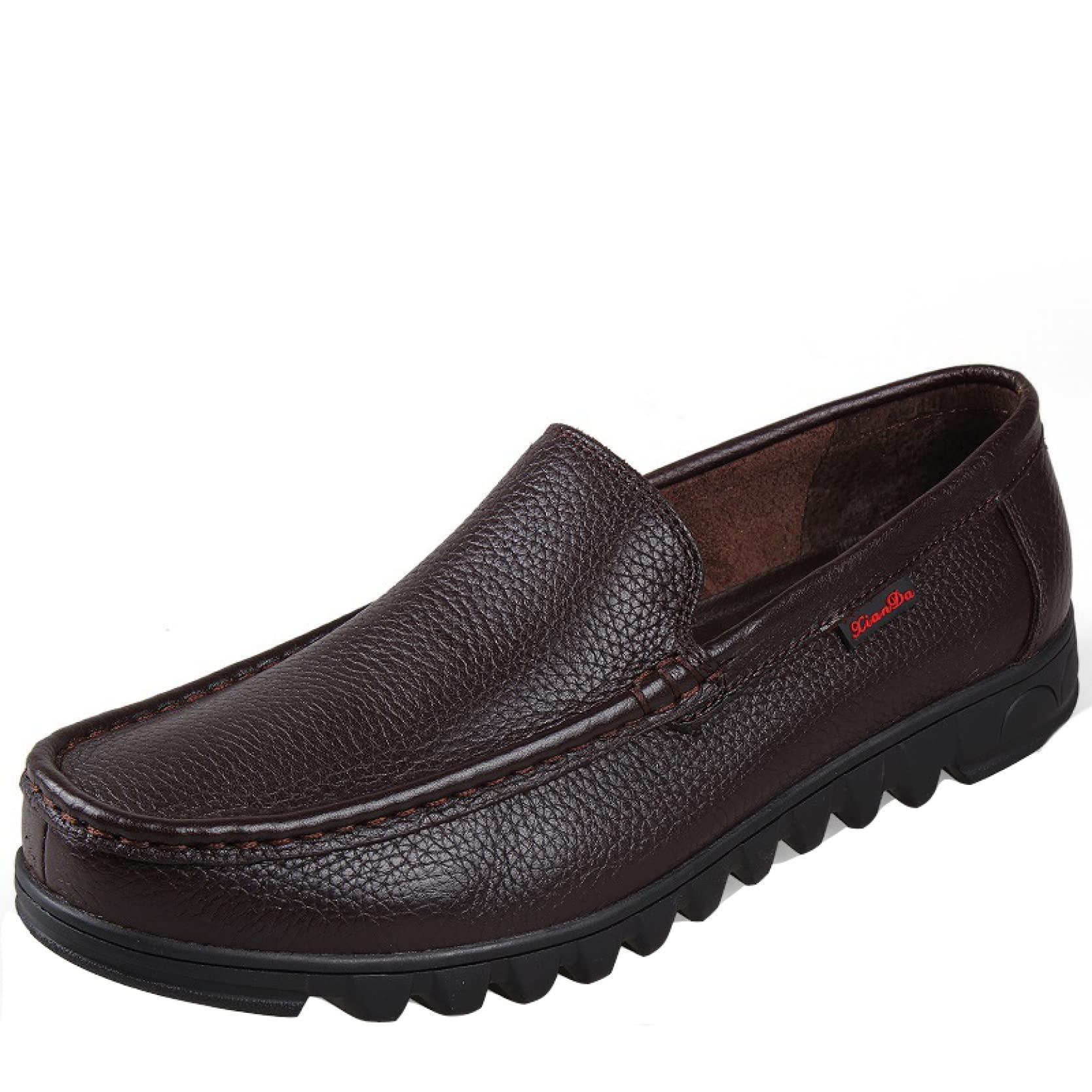 Men's Leather Loafers - Breathable Slip-On Dress Shoes for Summer | Comfortable Hollow Out Boat Shoes for Casual Wear | Perfect for Office, Travel & Outdoor Activities
