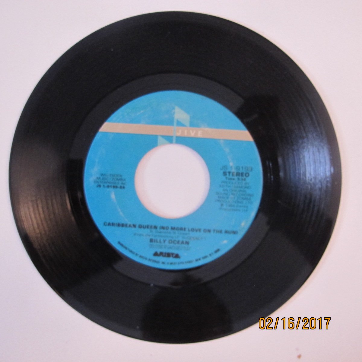 Billy Ocean 45 RPM Vinyl Single - Caribbean Queen / Caribbean Queen (Instrumental) - Perfect for Record Collectors & 80s Music Lovers