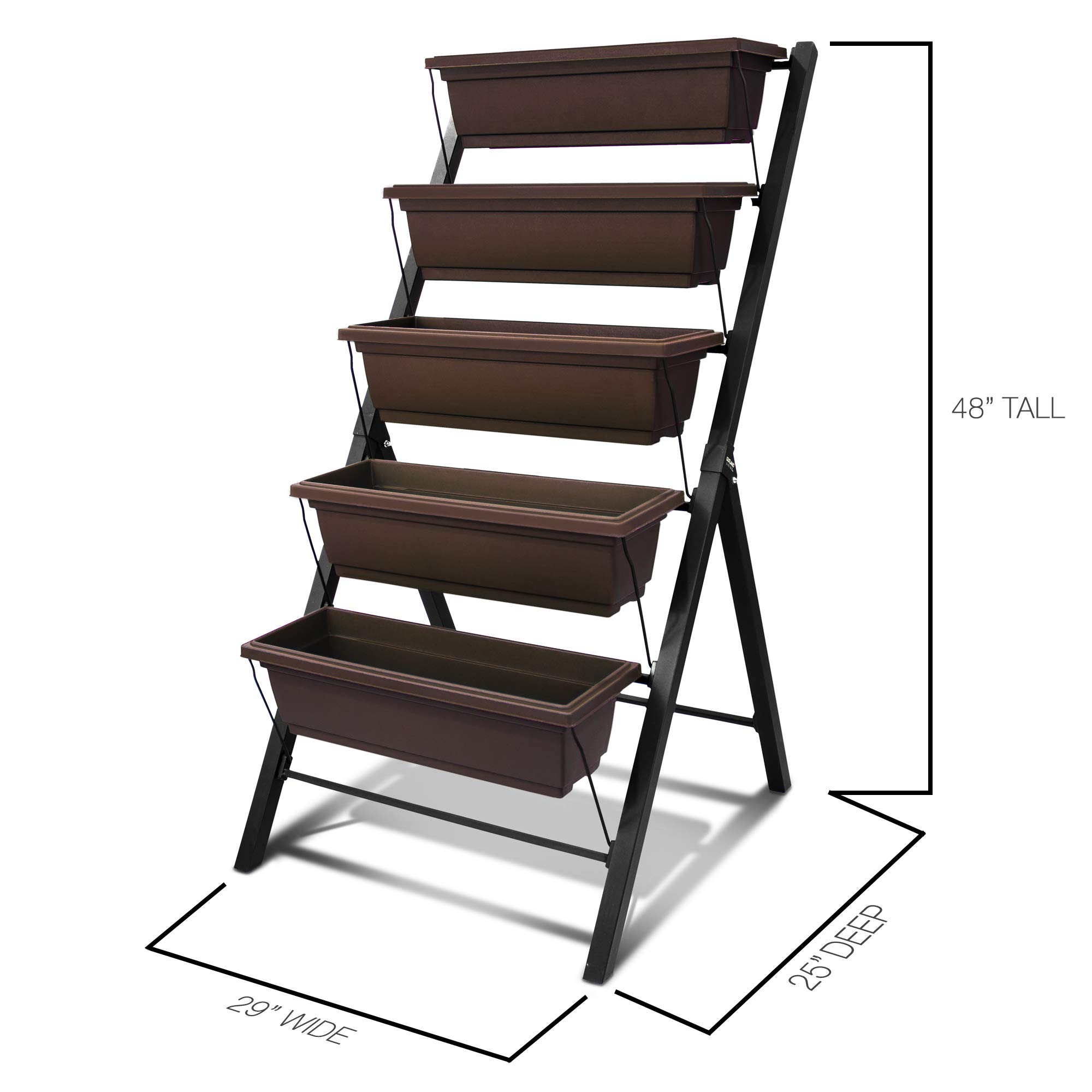 4Ft Vertical Raised Garden Bed - 5 Tier Food Safe Planter Box for Indoor & Outdoor Gardening | Grow Herbs, Vegetables, Flowers on Patio, Balcony, Greenhouse | Perfect for Small Spaces, Urban Gardening & Home Decor