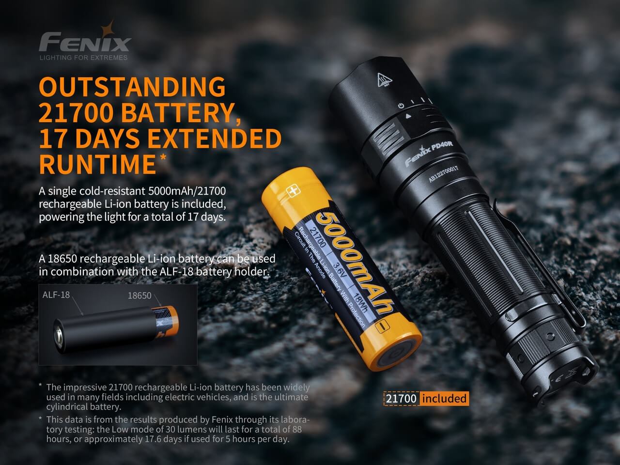 Fenix PD40R V2.0 Rechargeable LED Flashlight - 3000 Lumens, Waterproof Tactical Light for Camping, Hiking & Emergency Use