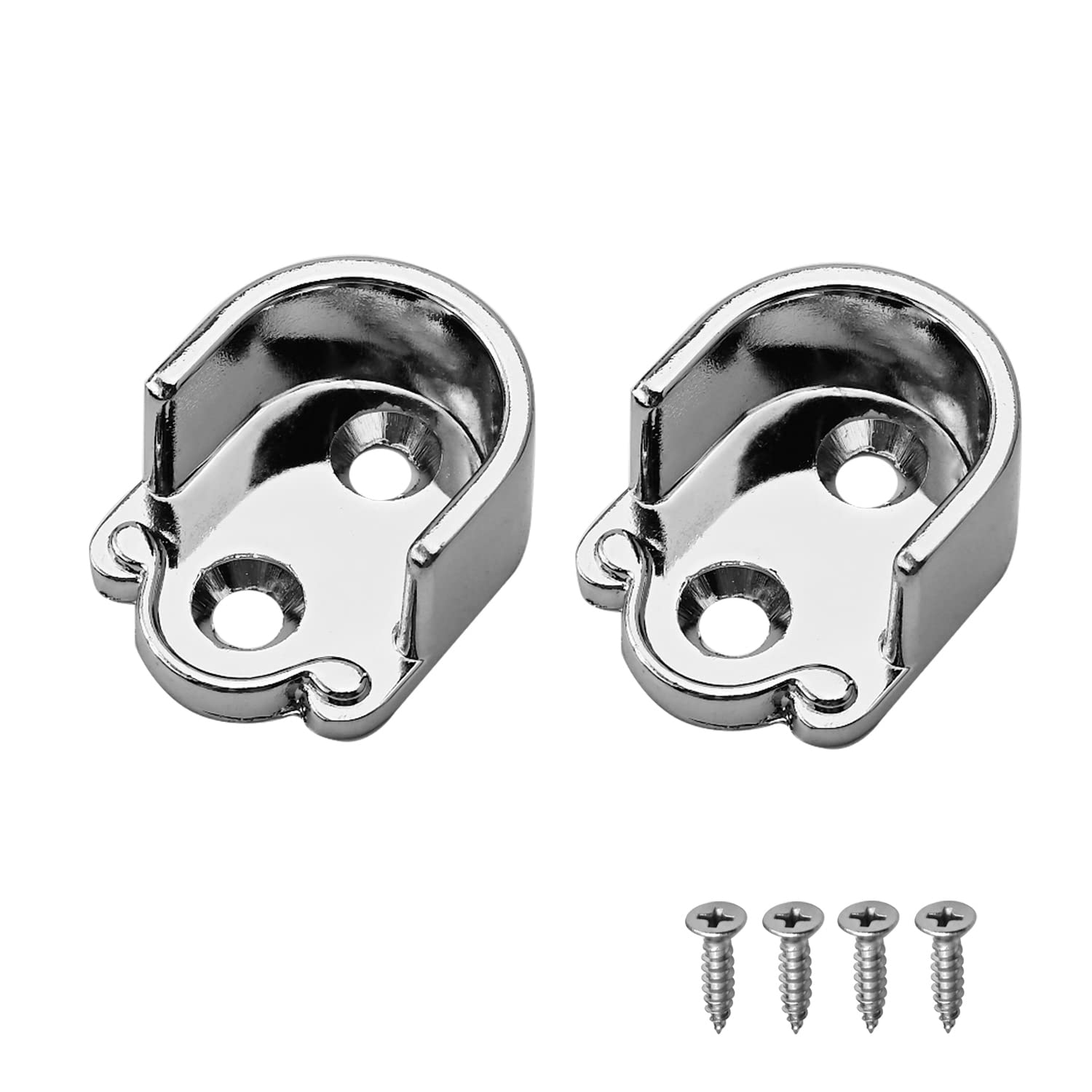 U-Shaped Closet Rod Bracket - Heavy Duty 19mm Pole Socket for Shower Rod & Closet Organization (2 Pack) - Perfect for Bedroom, Bathroom & Walk-in Closet Storage Solutions
