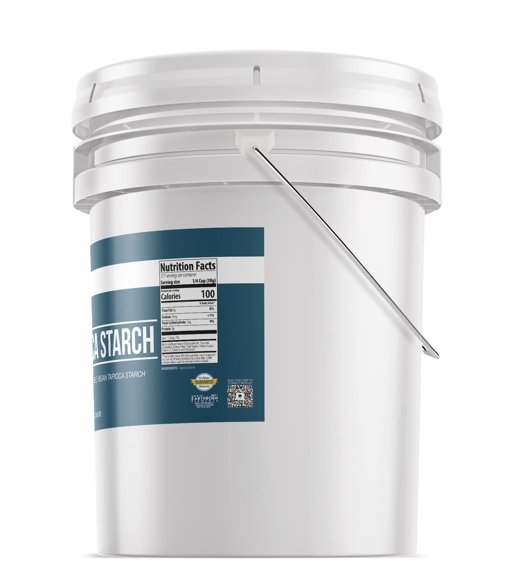 **Earthborn Elements Tapioca Starch (5 Gallon) – Premium Tapioca Flour in Resealable Bucket – Ideal for Baking, Cooking & Gluten-Free Recipes**