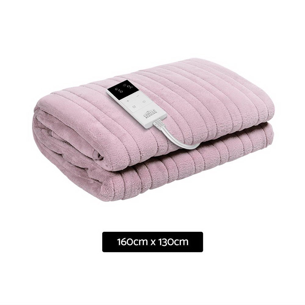 Electric Heated Throw Blanket - Soft Fleece Washable Pink Warming Blanket for Winter - Perfect for Cozy Nights, Sofa Lounging & Bed Comfort