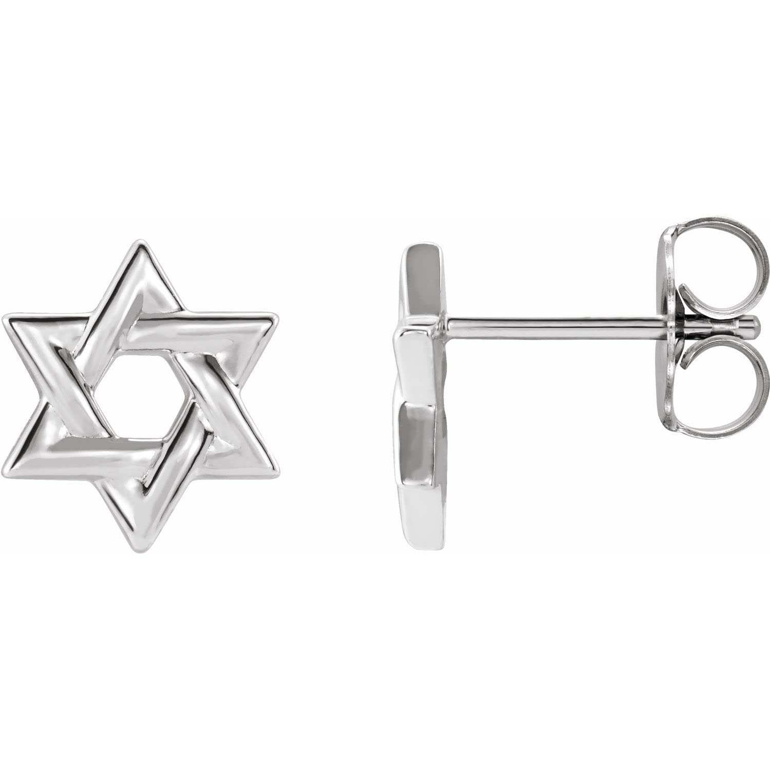 14K Gold, Sterling Silver & Platinum Star of David Stud Earrings for Women - Perfect for Hanukkah Gifts, Jewish Holidays & Everyday Elegance