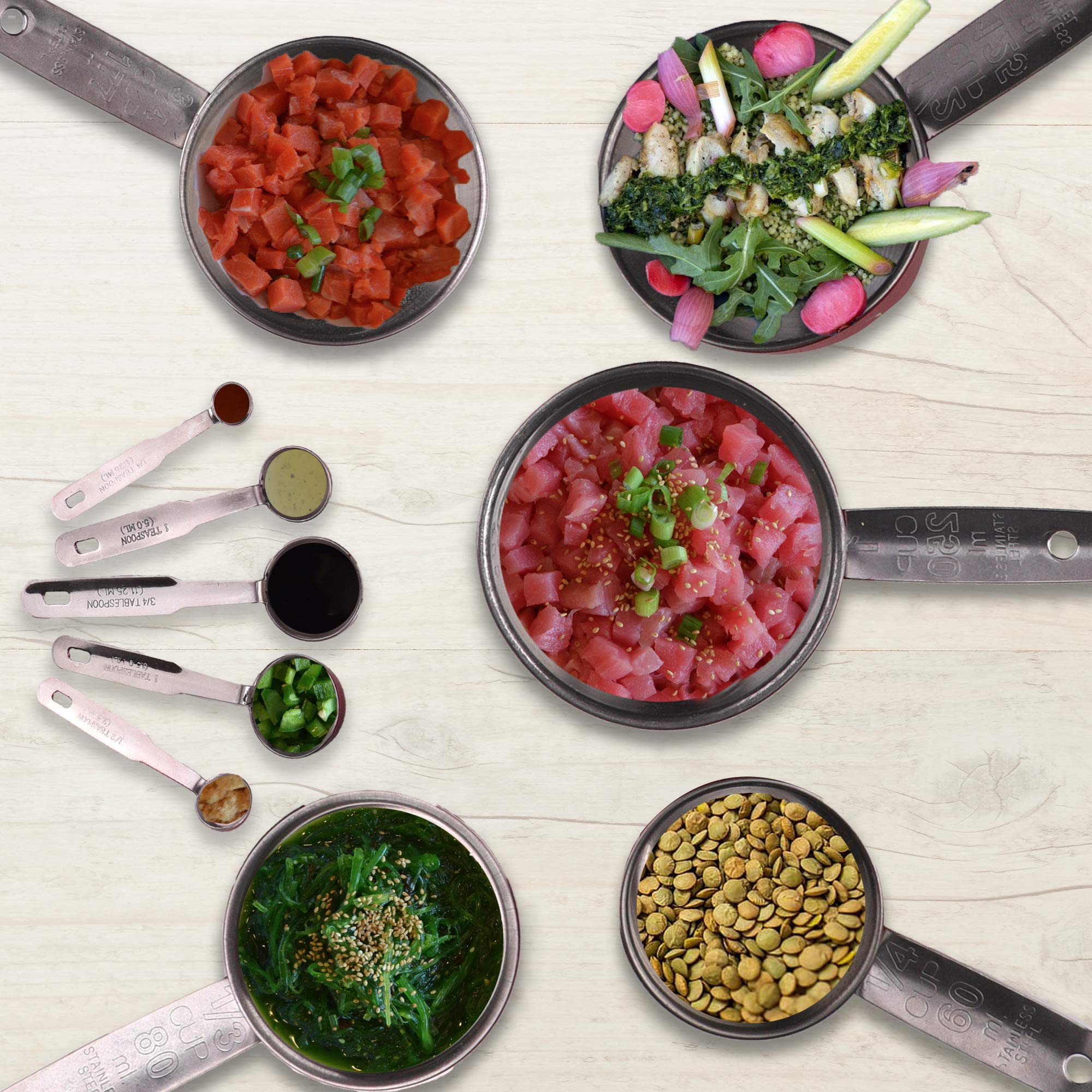 MITBAK 10-Piece Stainless Steel Measuring Cups and Spoons Set - Stackable Kitchen Essentials for Baking & Cooking | Red Color | Perfect for Home Chefs, Meal Prep & Professional Kitchens