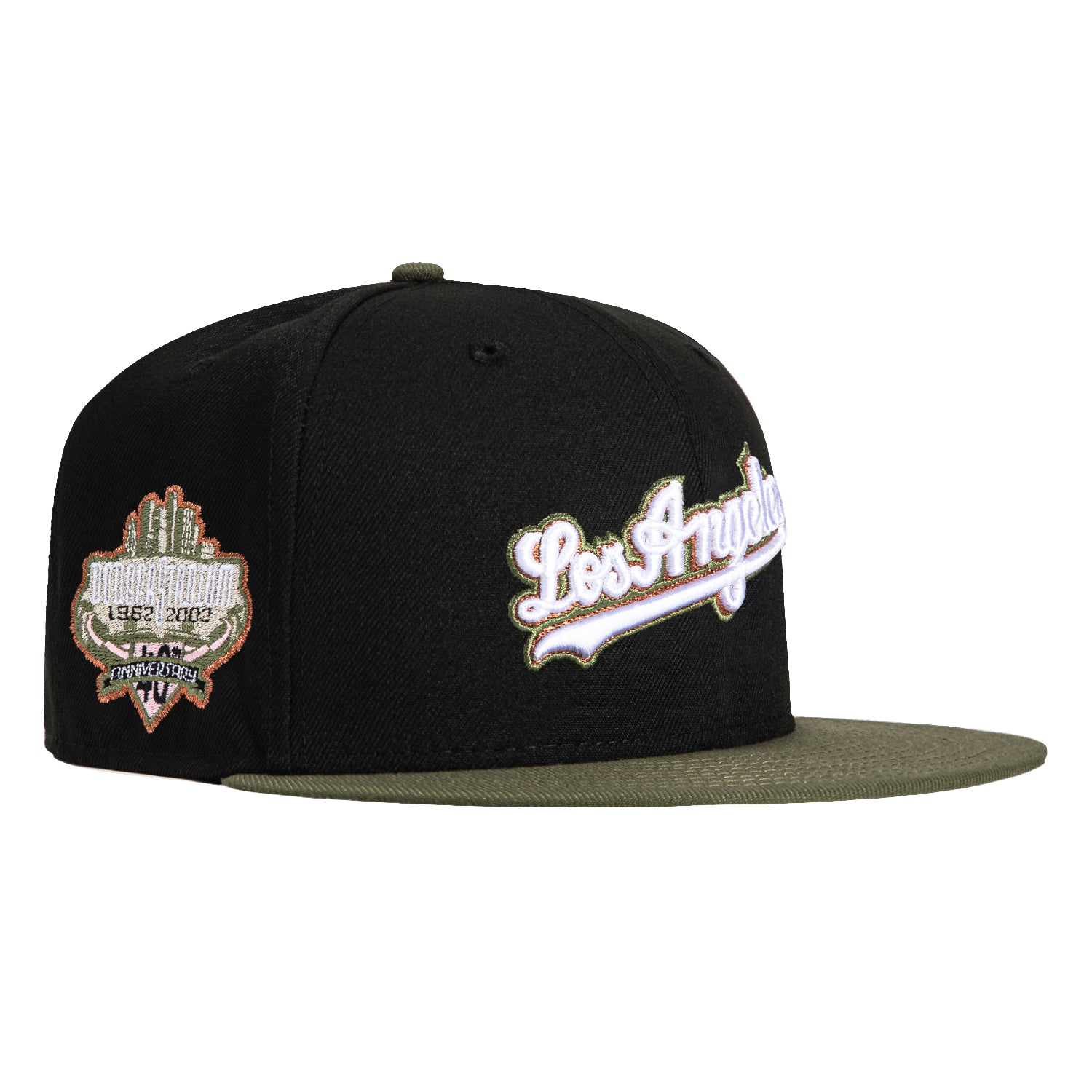 New Era 59Fifty Los Angeles Dodgers 40th Anniversary Patch Snapback Hat - Black & Olive - Limited Edition Baseball Cap for Men & Women - Perfect for Dodger Games, Sports Events & Streetwear Fashion