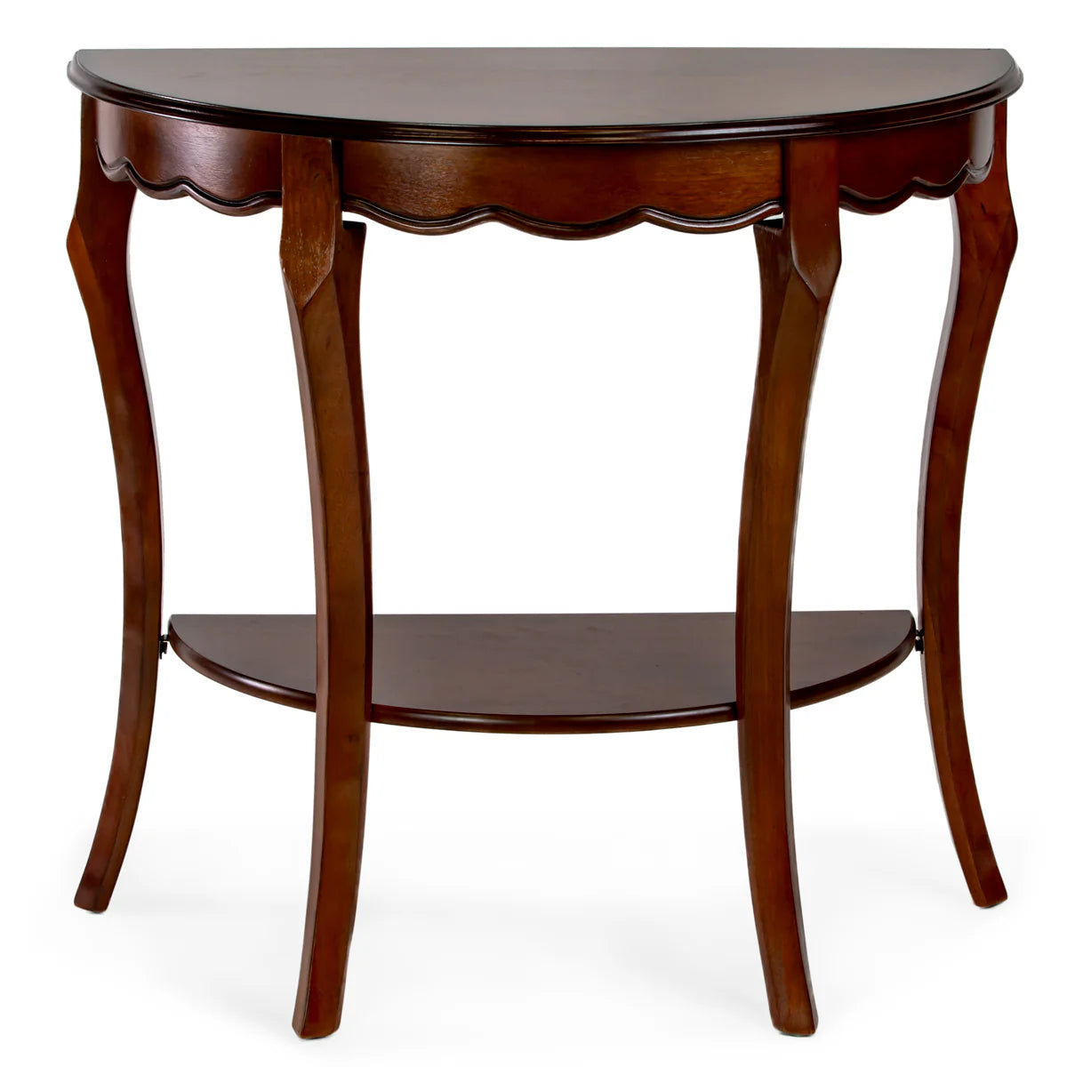 Half Moon Console Table - Cherry Finish Wooden Entryway Table by All Things Cedar - Perfect for Hallway, Foyer & Living Room Decor