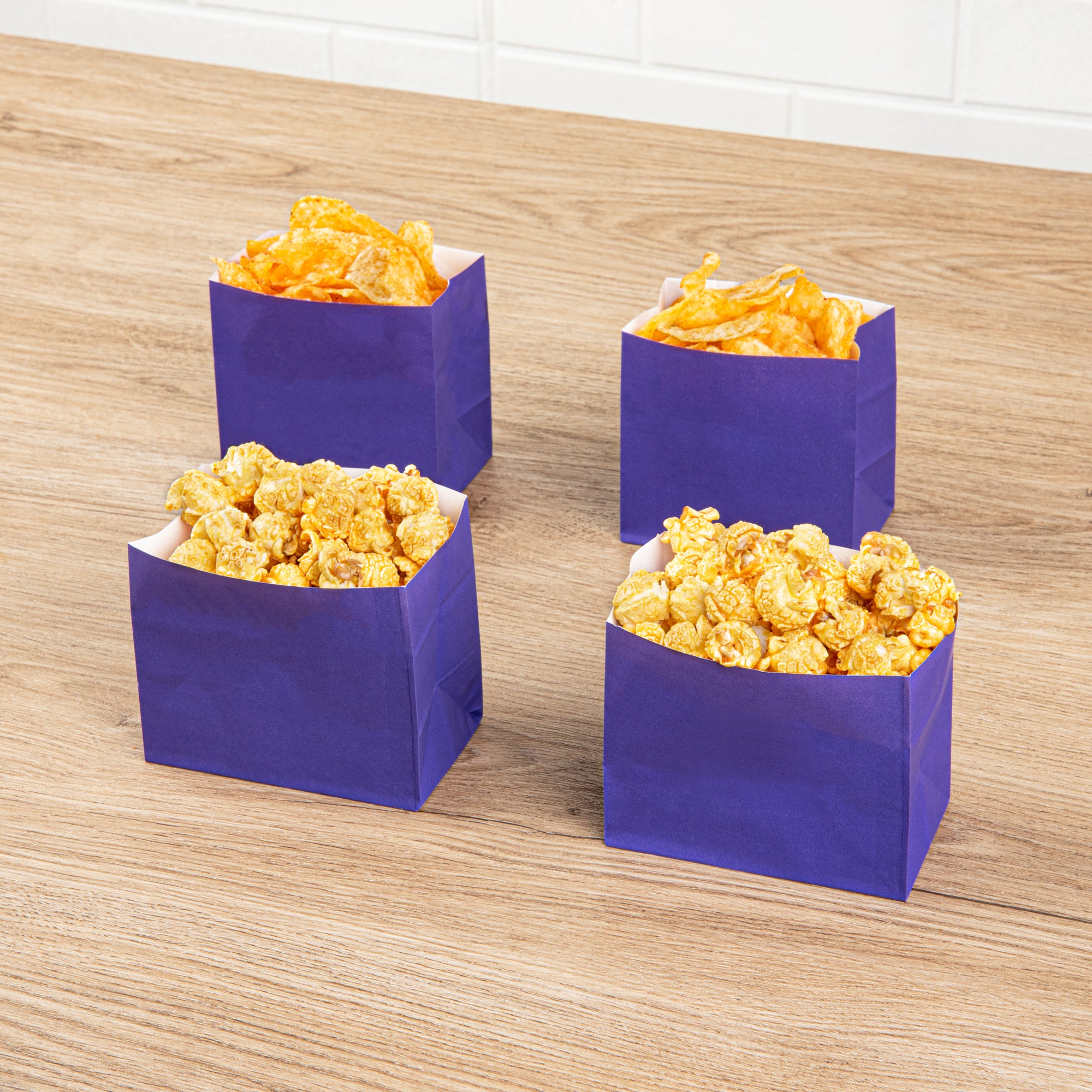 Premium Purple Paper Snack Bags - 4.25