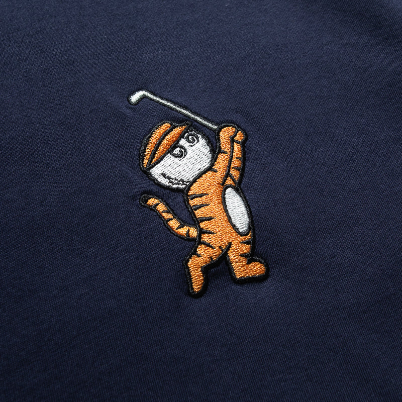 Malbon Golf Tiger Buckets Tee - Premium Navy Polo Shirt for Men | Comfortable Golf Apparel for Casual Wear & Sports