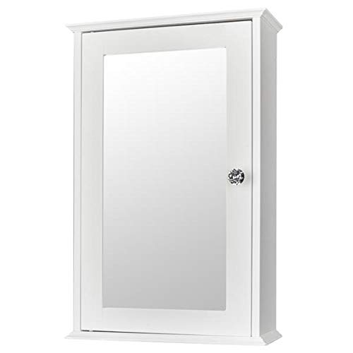 Wall Mounted Single Door Bathroom Medicine Cabinet with Mirror - Perfect for Small Spaces, Vanity Storage & Bathroom Organization